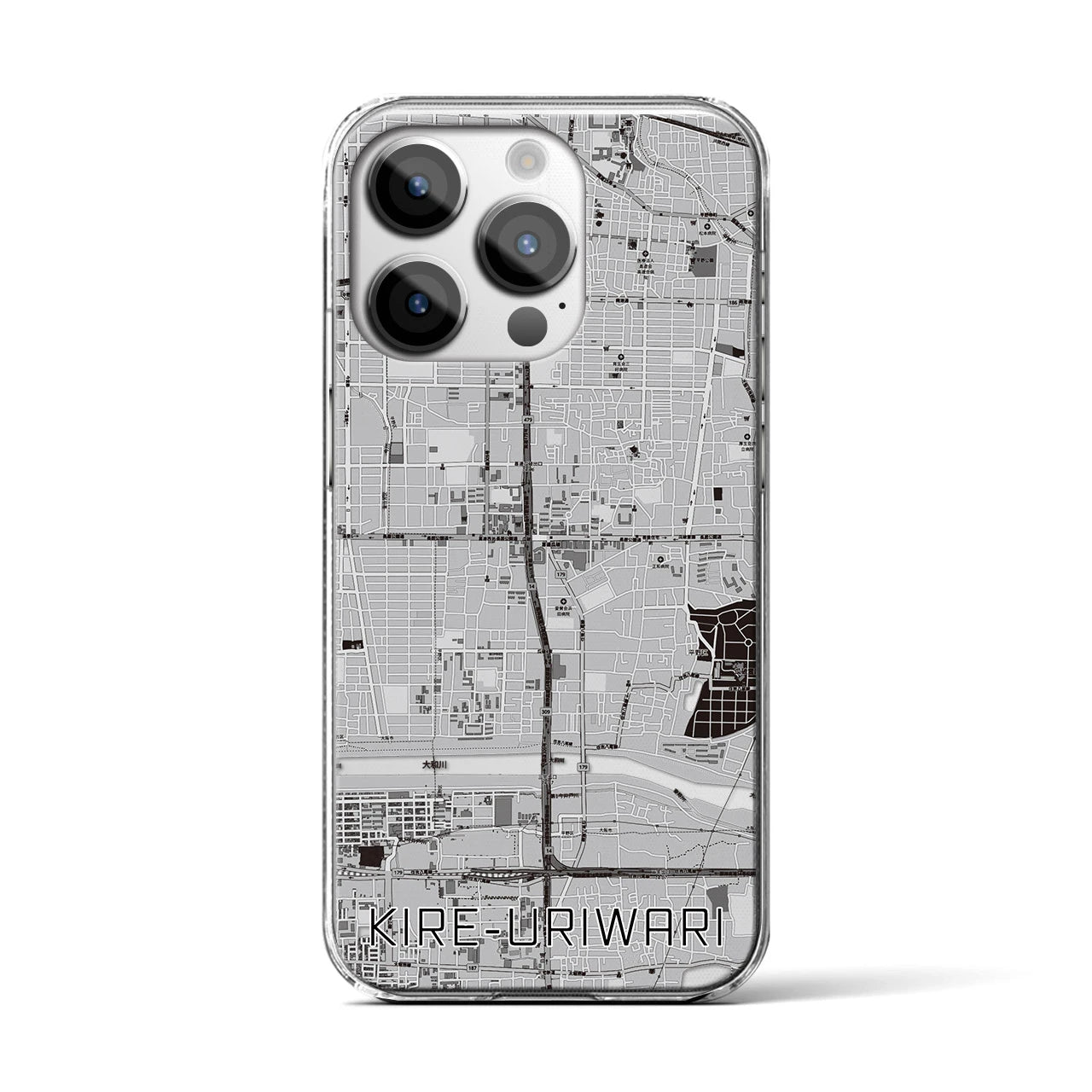 【喜連瓜破(大阪府)】地図柄iPhoneケース(クリアタイプ)