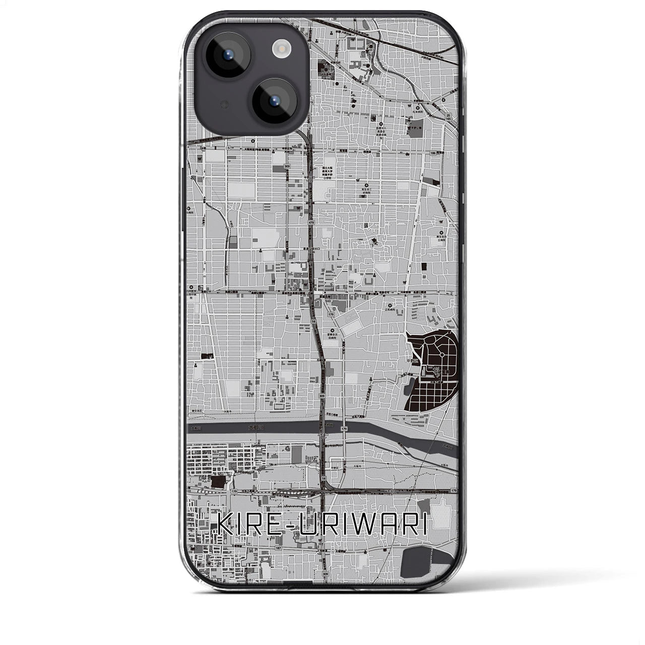 【喜連瓜破(大阪府)】地図柄iPhoneケース(クリアタイプ)