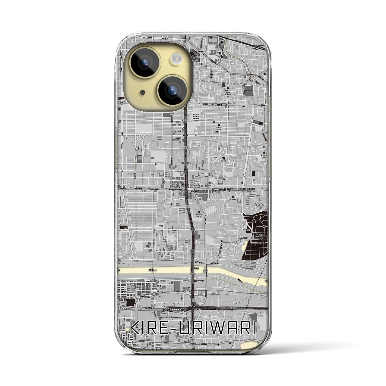 【喜連瓜破(大阪府)】地図柄iPhoneケース(クリアタイプ)