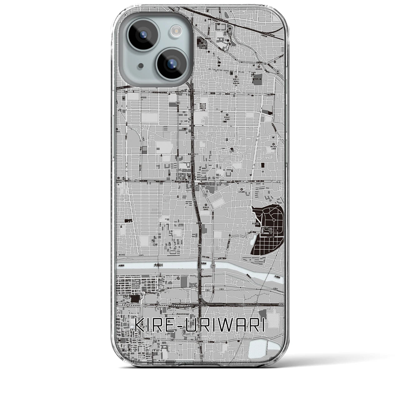 【喜連瓜破(大阪府)】地図柄iPhoneケース(クリアタイプ)