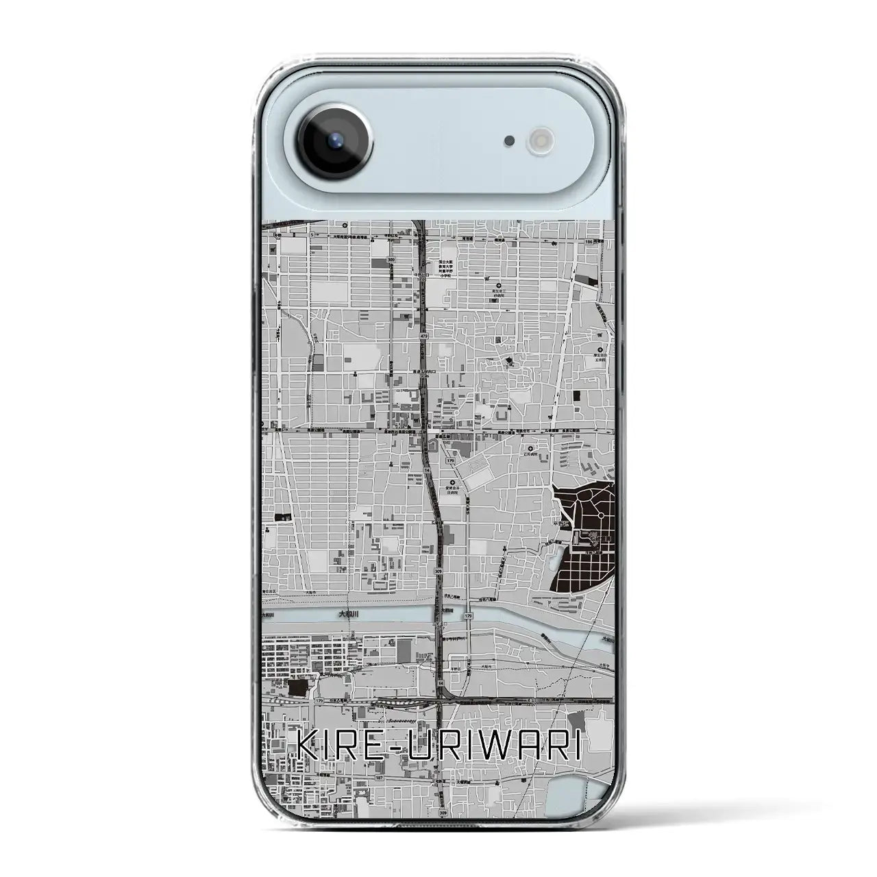 【喜連瓜破(大阪府)】地図柄iPhoneケース(クリアタイプ)モノトーン・iPhone 17 Pro Max 用