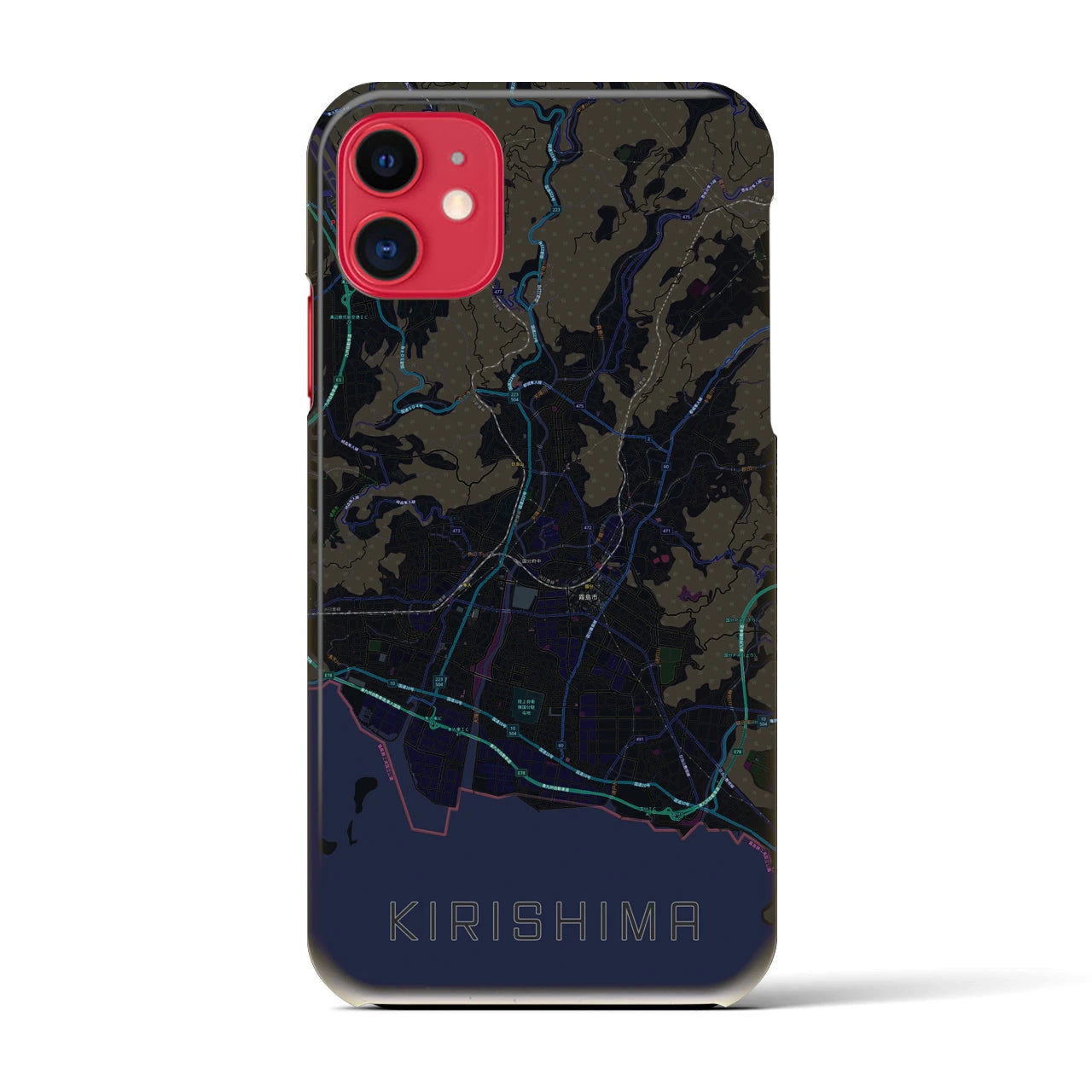 【霧島(鹿児島県)】地図柄iPhoneケース(バックカバータイプ)