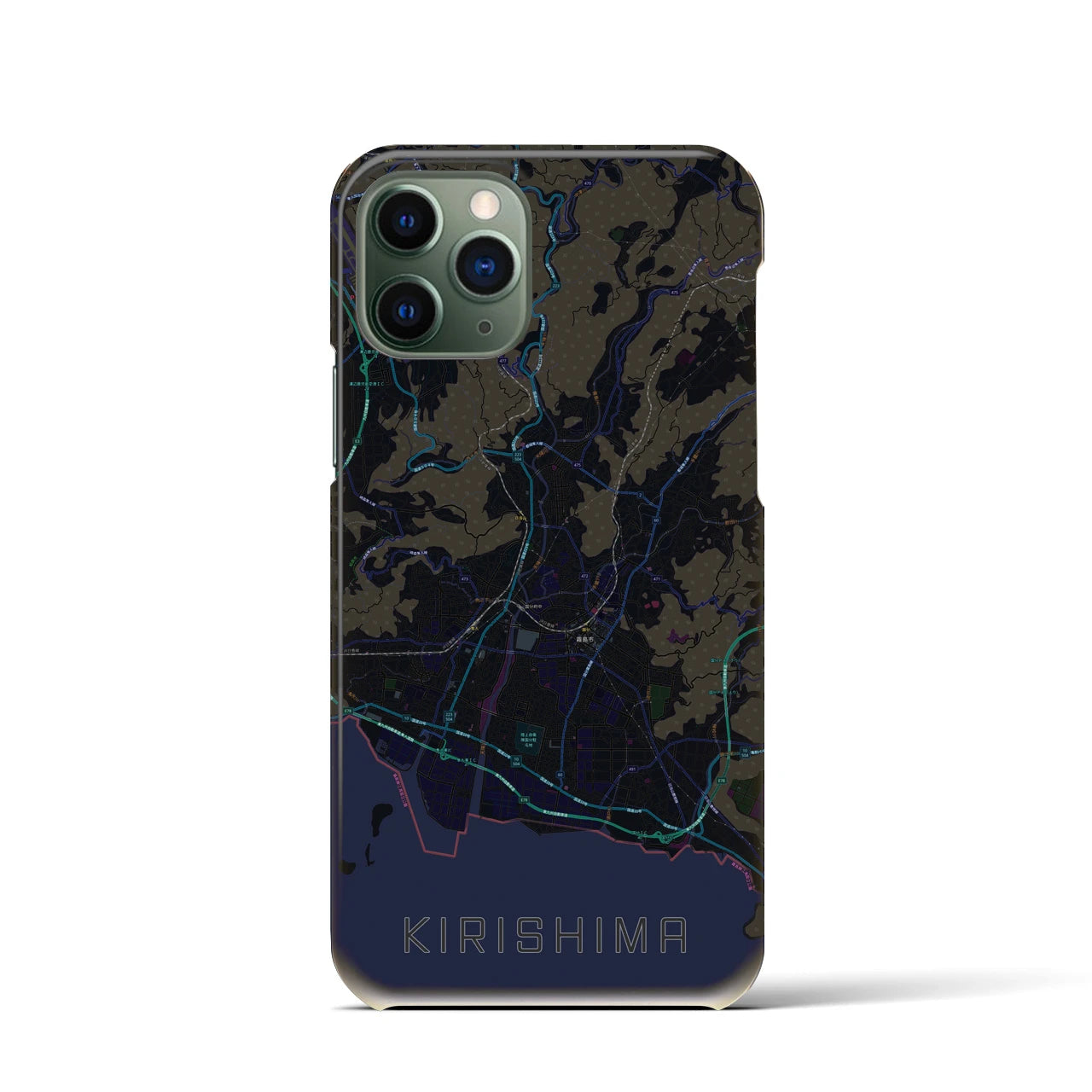 【霧島(鹿児島県)】地図柄iPhoneケース(バックカバータイプ)