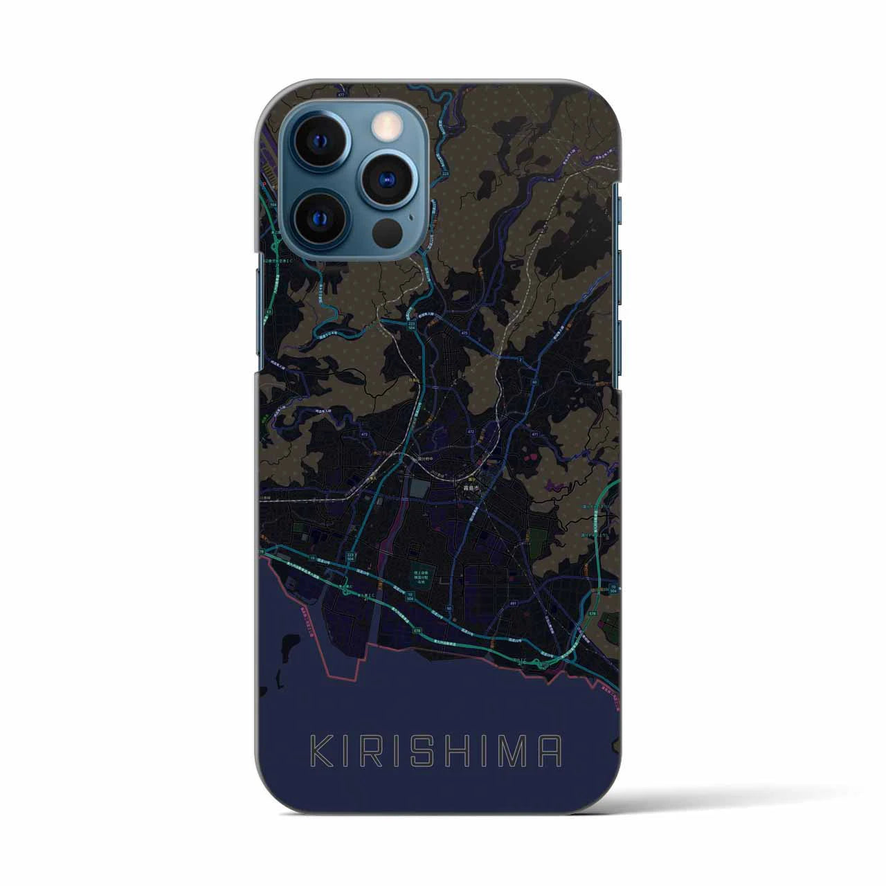 【霧島(鹿児島県)】地図柄iPhoneケース(バックカバータイプ)