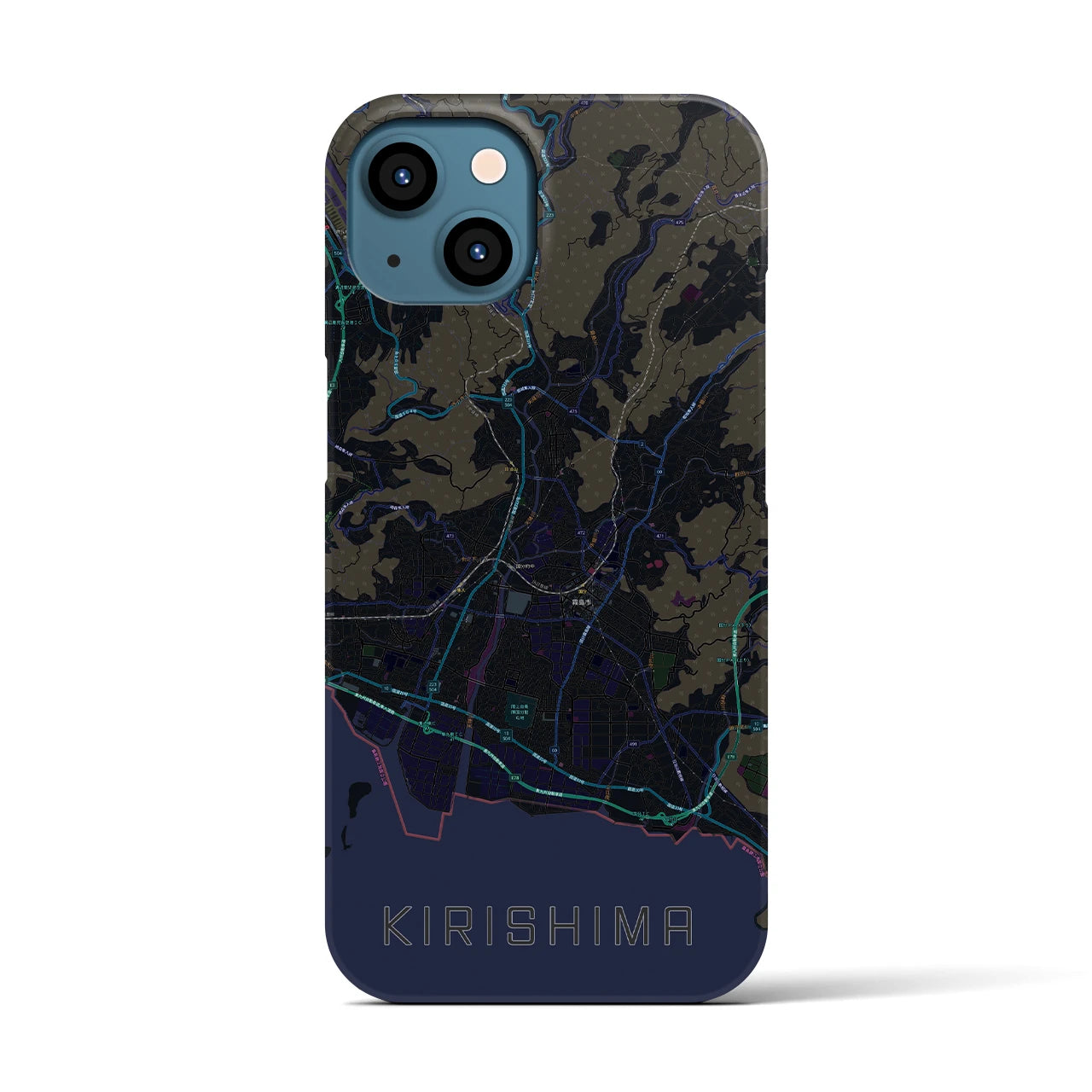【霧島(鹿児島県)】地図柄iPhoneケース(バックカバータイプ)