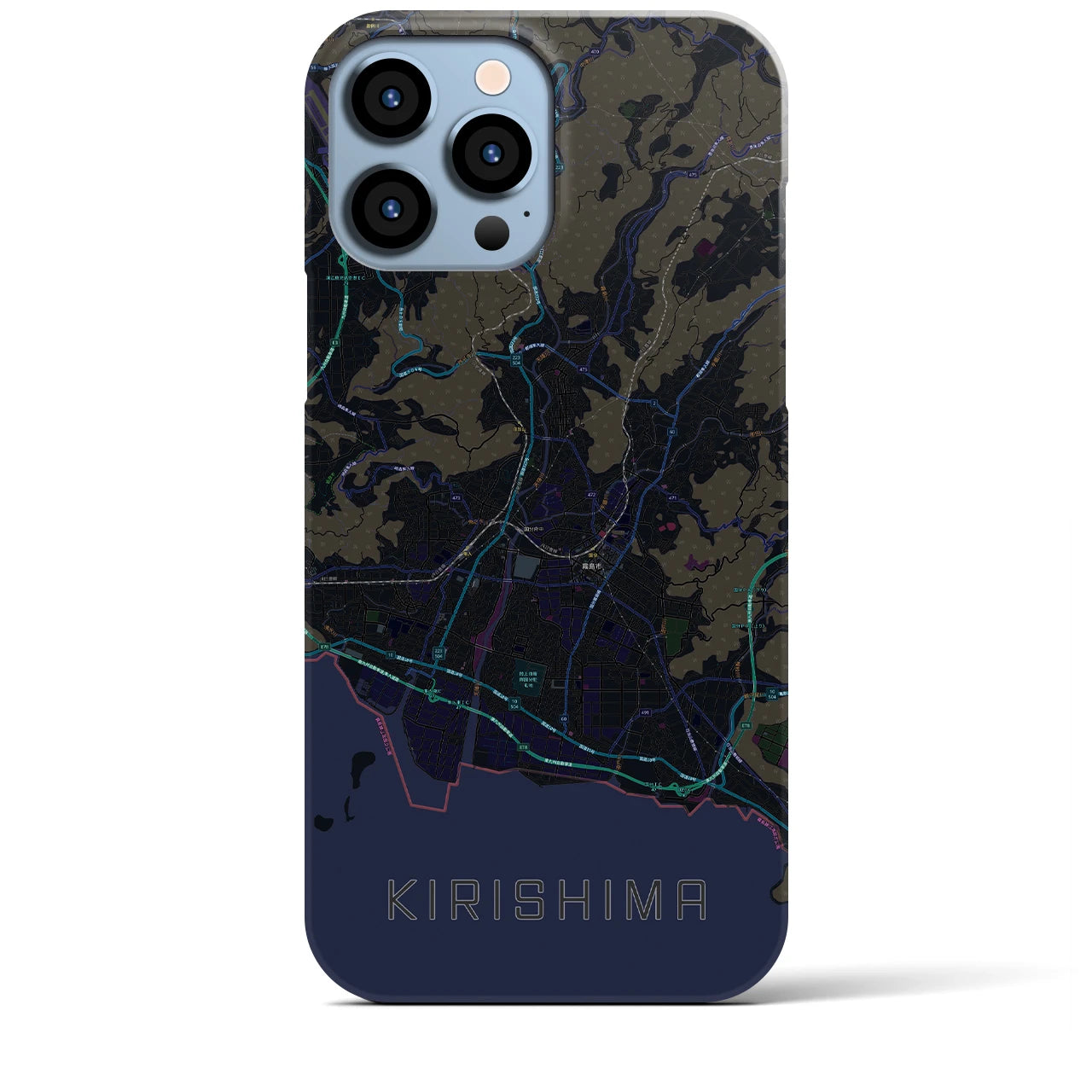 【霧島(鹿児島県)】地図柄iPhoneケース(バックカバータイプ)