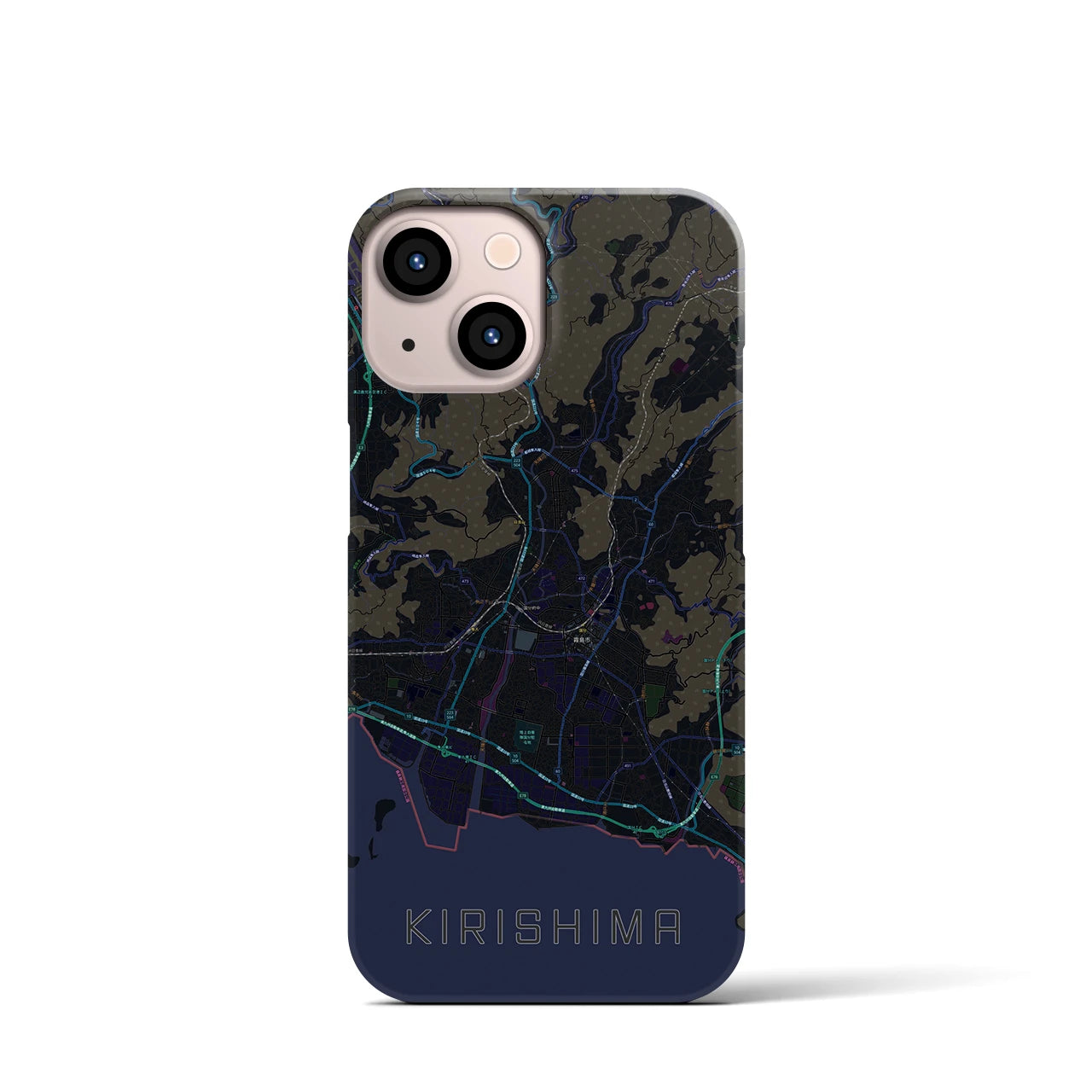 【霧島(鹿児島県)】地図柄iPhoneケース(バックカバータイプ)