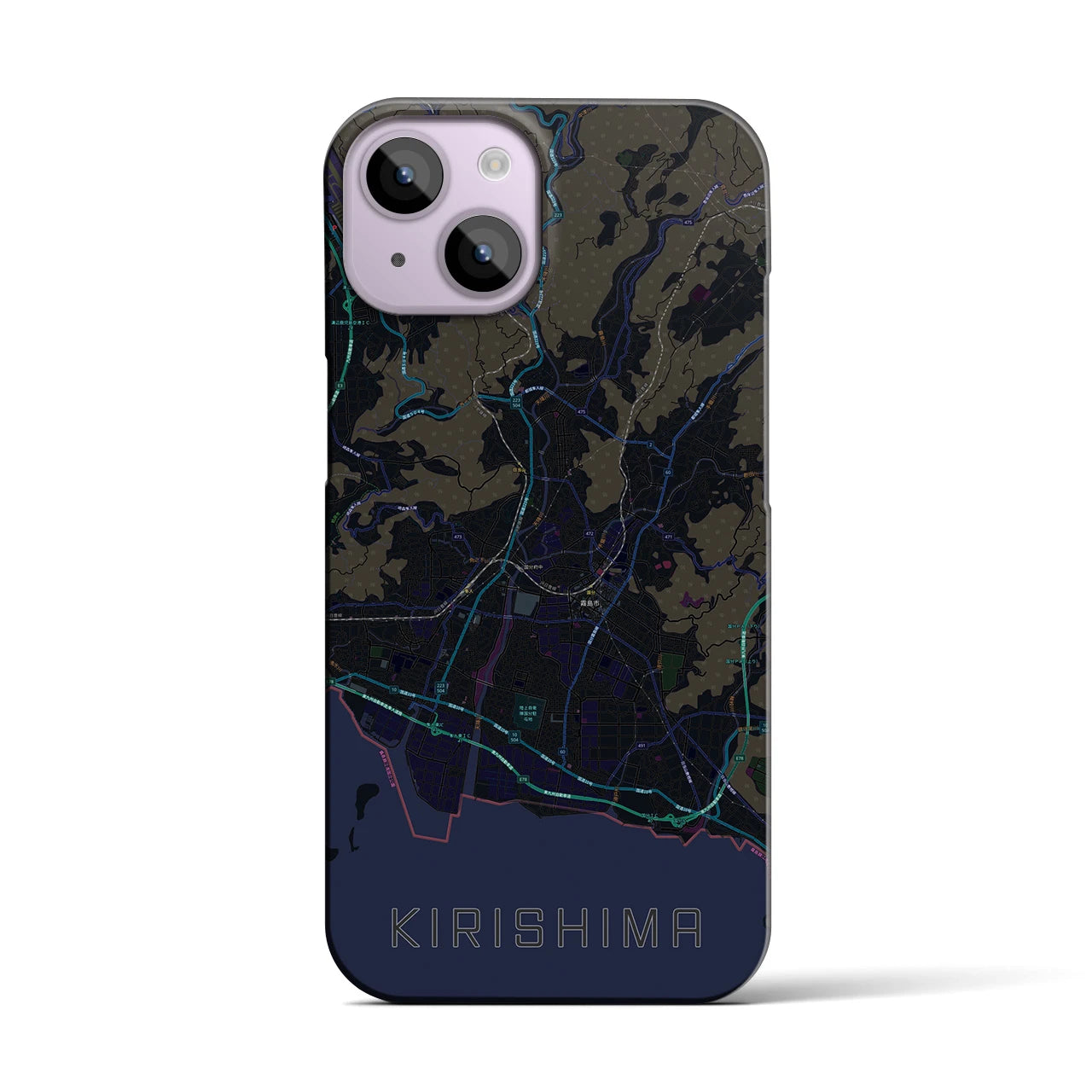 【霧島(鹿児島県)】地図柄iPhoneケース(バックカバータイプ)