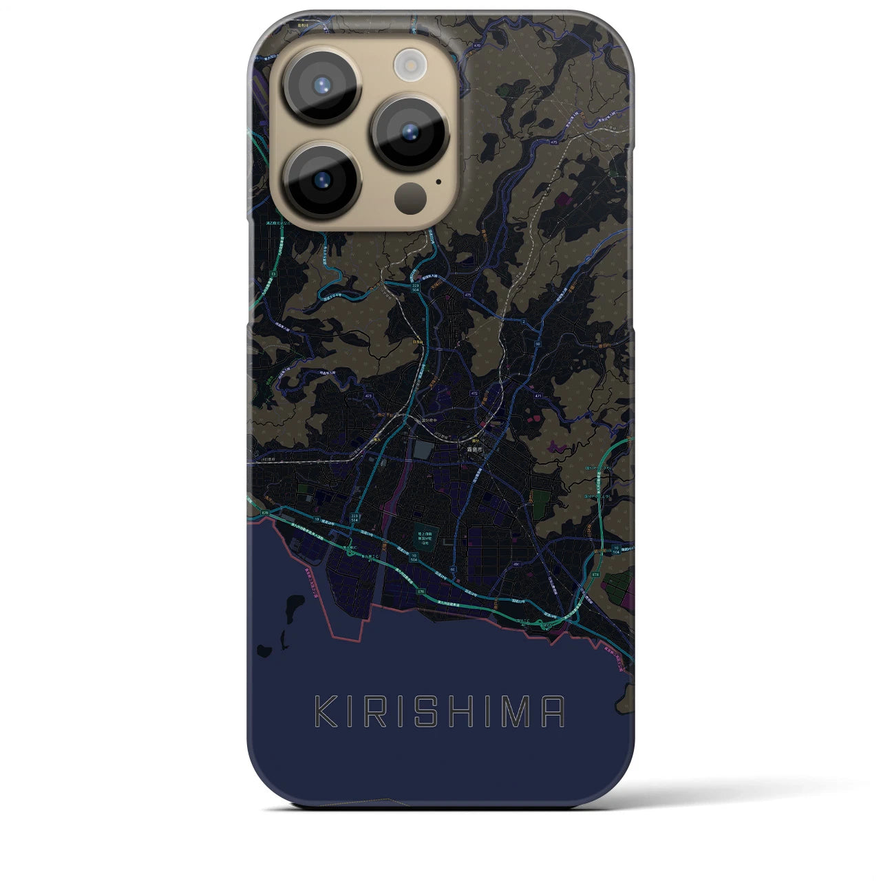【霧島(鹿児島県)】地図柄iPhoneケース(バックカバータイプ)