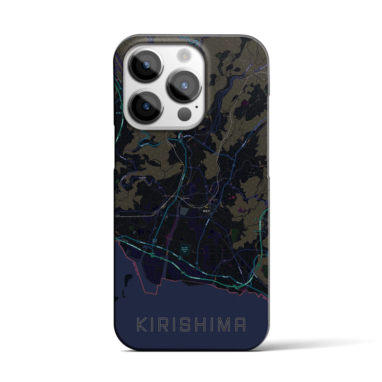 【霧島(鹿児島県)】地図柄iPhoneケース(バックカバータイプ)