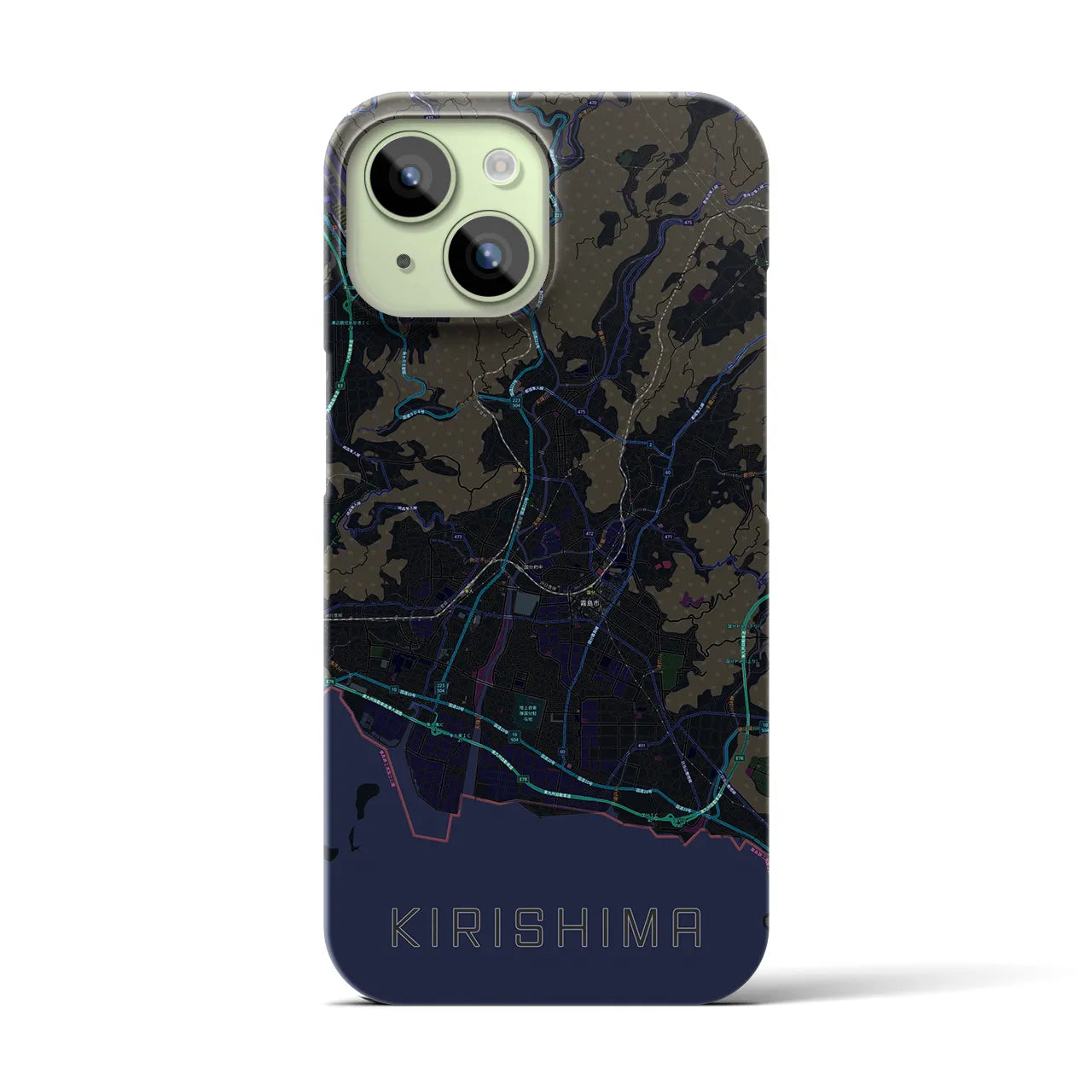 【霧島(鹿児島県)】地図柄iPhoneケース(バックカバータイプ)