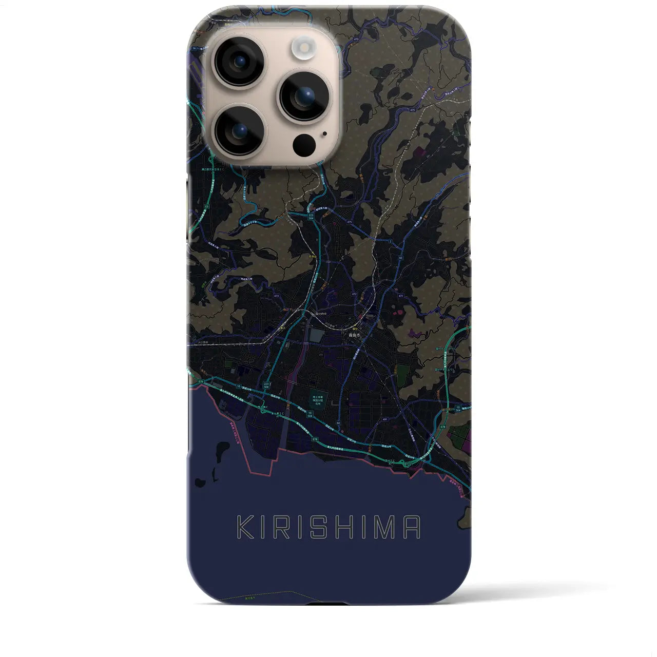 【霧島(鹿児島県)】地図柄iPhoneケース(バックカバータイプ)