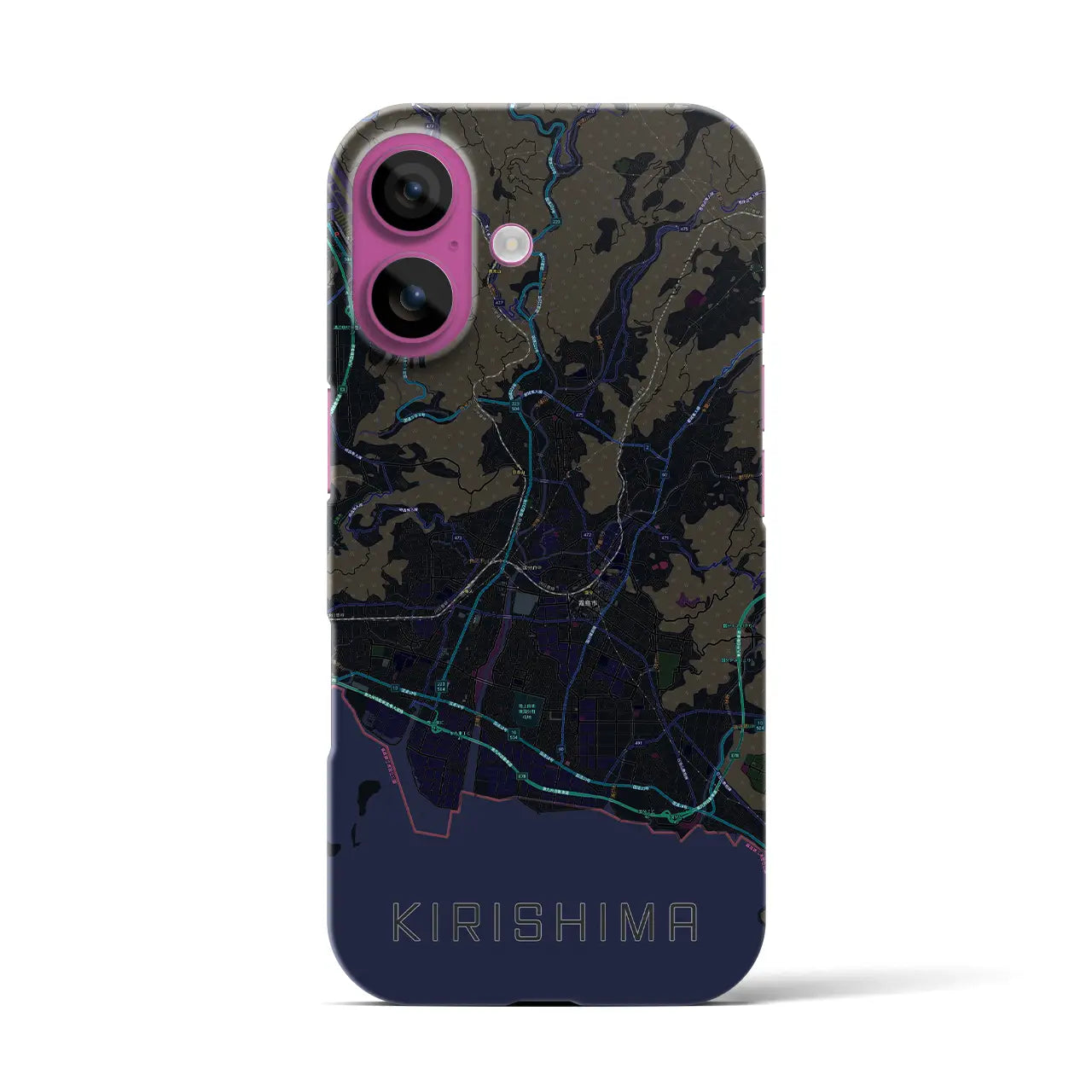 【霧島(鹿児島県)】地図柄iPhoneケース(バックカバータイプ)