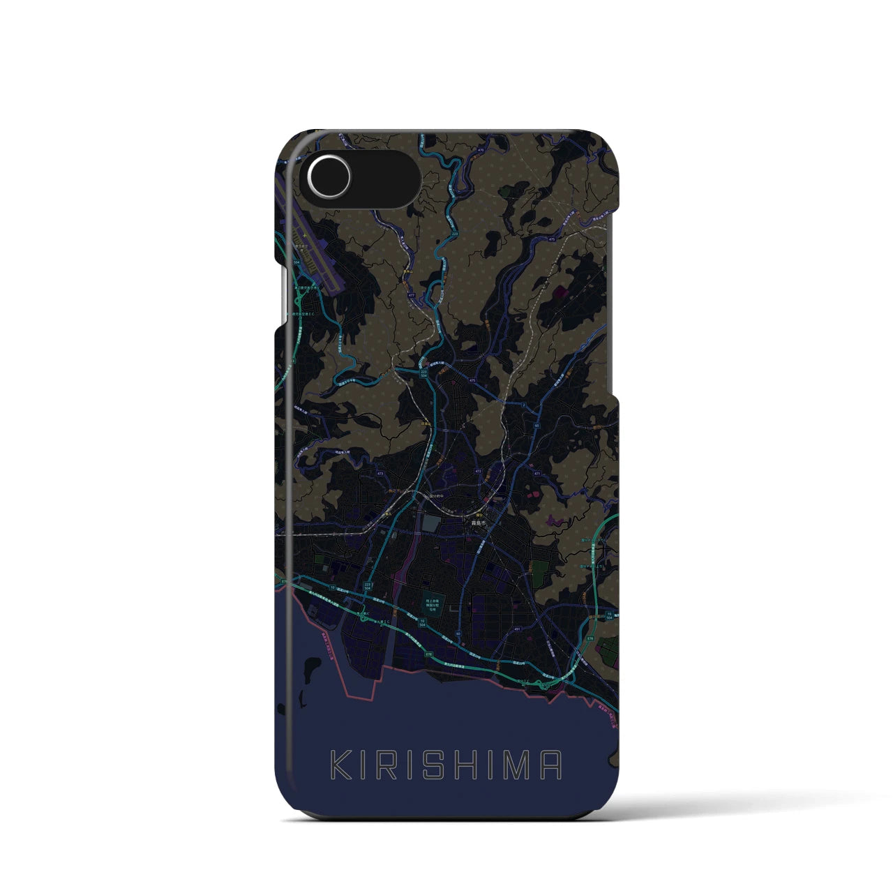 【霧島(鹿児島県)】地図柄iPhoneケース(バックカバータイプ)