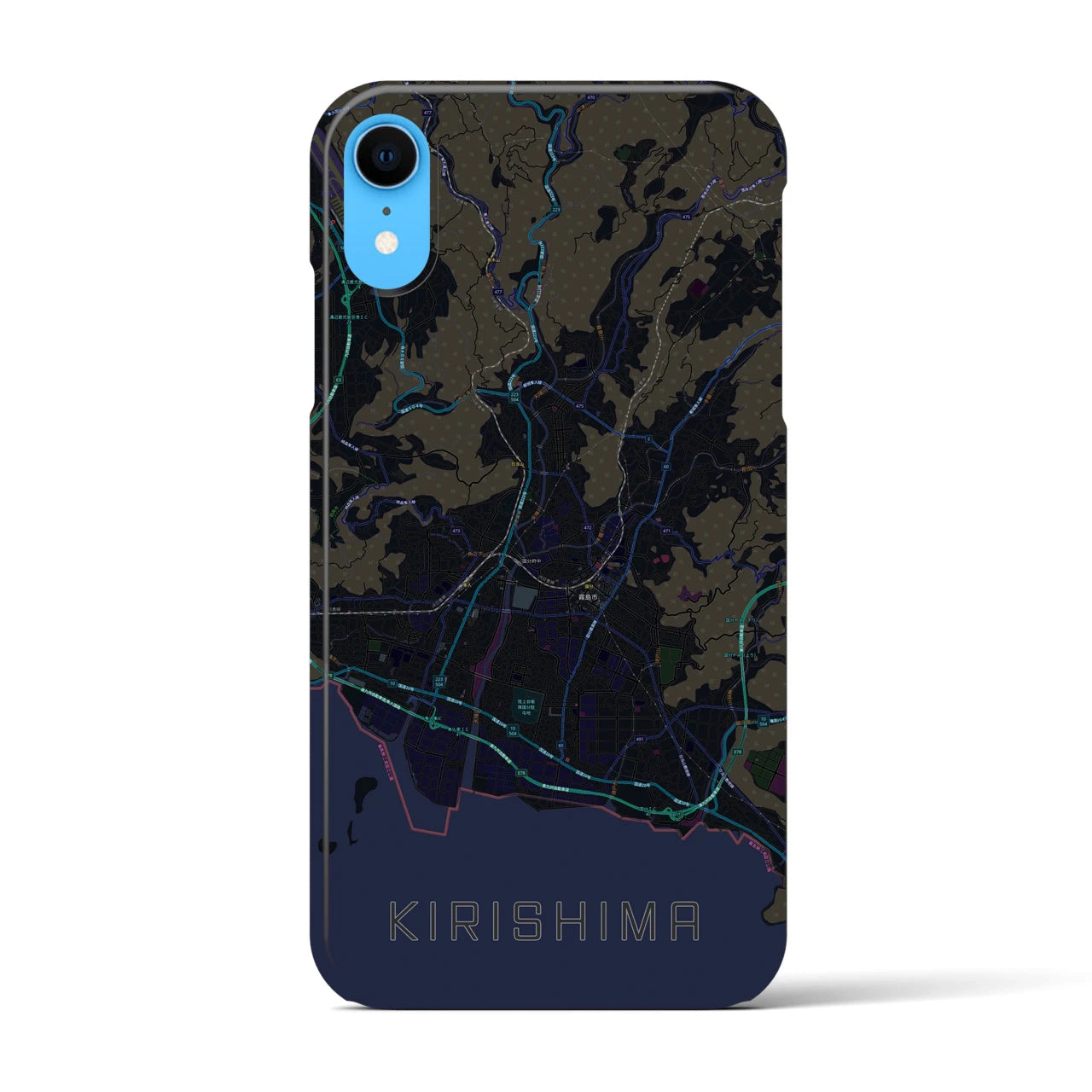 【霧島(鹿児島県)】地図柄iPhoneケース(バックカバータイプ)