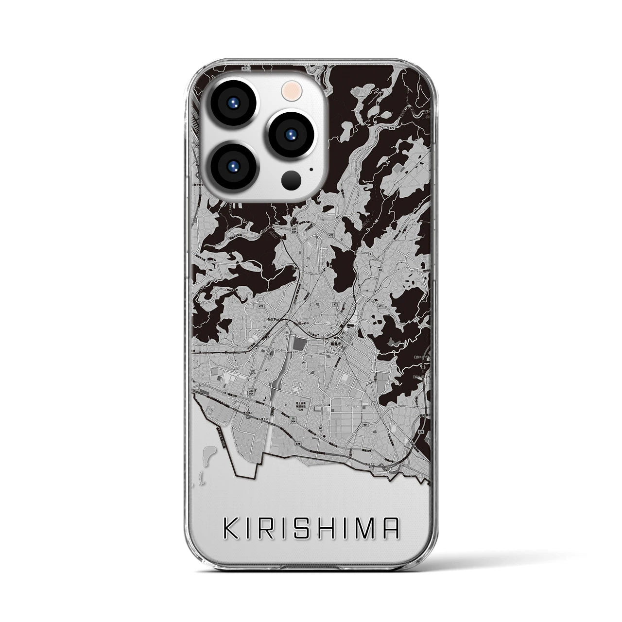 【霧島(鹿児島県)】地図柄iPhoneケース(クリアタイプ)