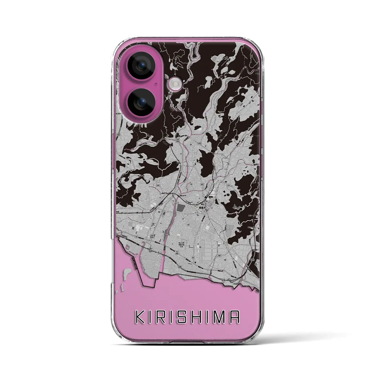 【霧島(鹿児島県)】地図柄iPhoneケース(クリアタイプ)