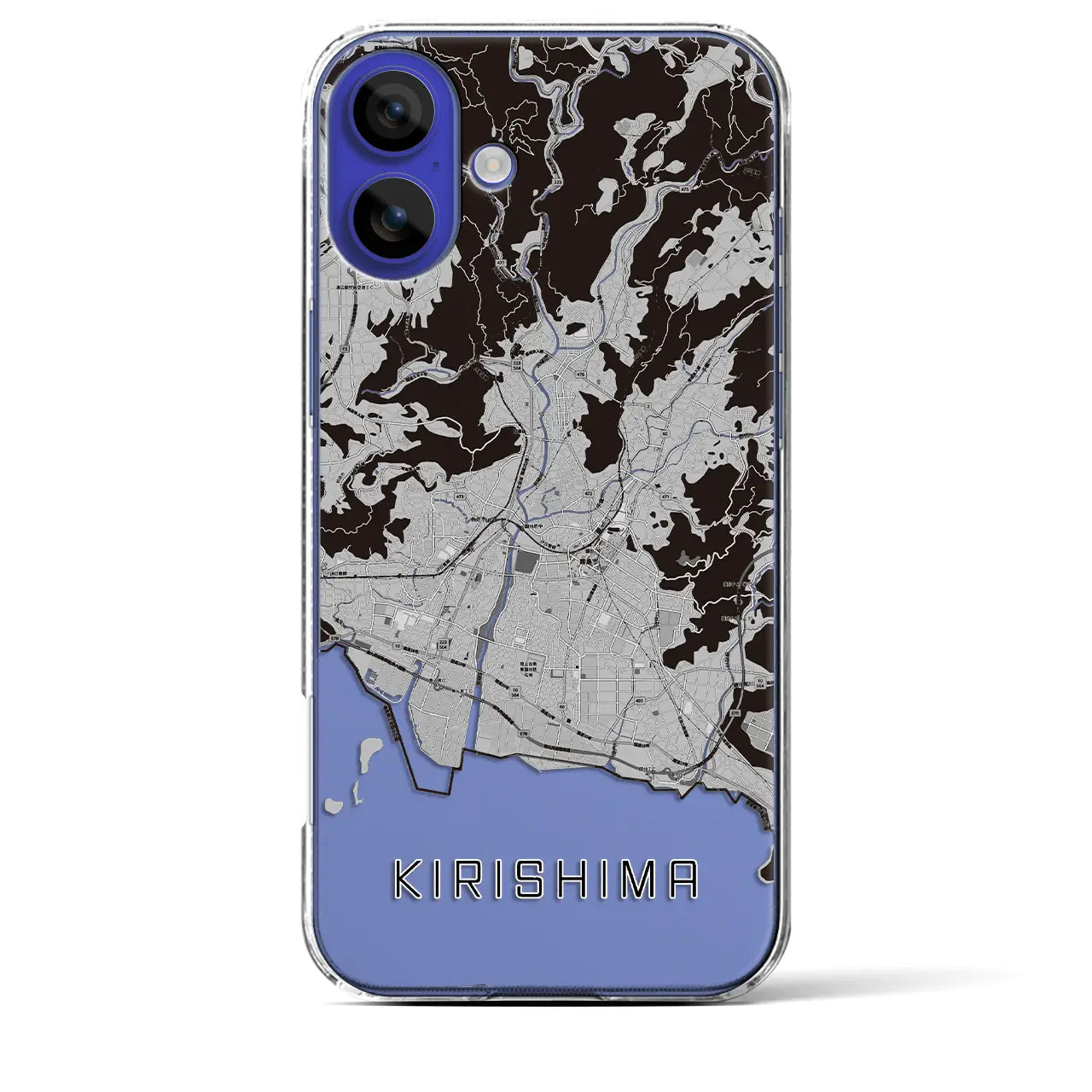 【霧島(鹿児島県)】地図柄iPhoneケース(クリアタイプ)