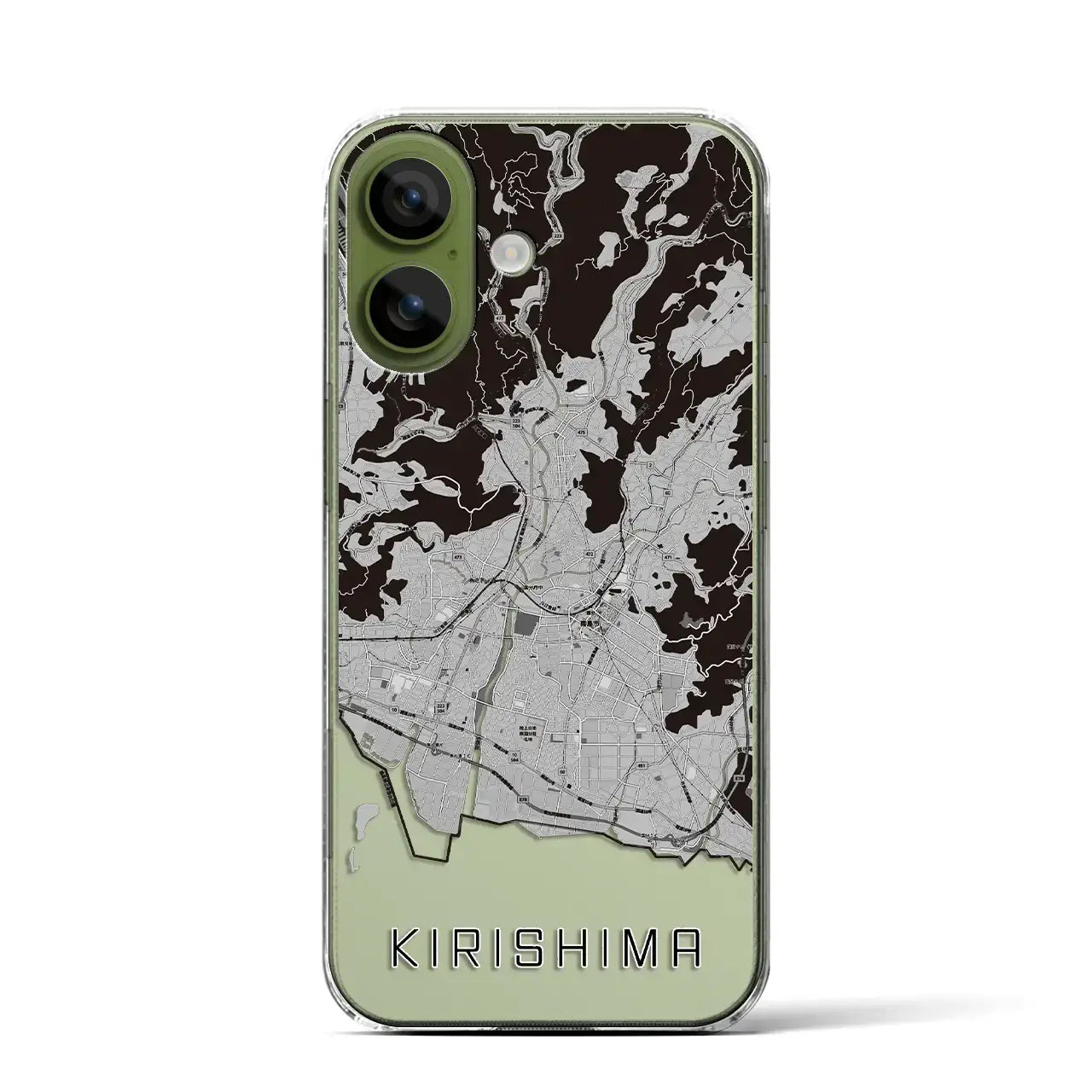 【霧島(鹿児島県)】地図柄iPhoneケース(クリアタイプ)モノトーン・iPhone 17 Pro Max 用
