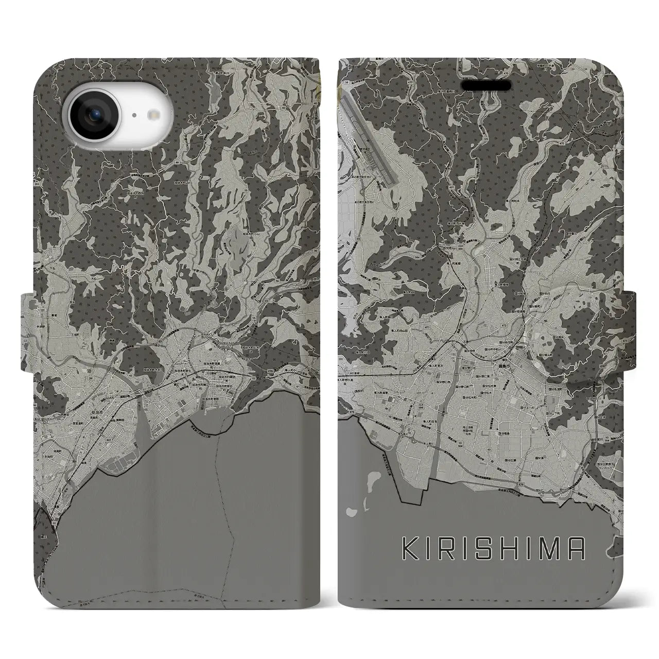 【霧島(鹿児島県)】地図柄iPhoneケース(手帳タイプ)