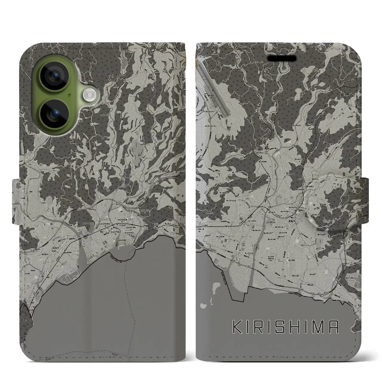【霧島(鹿児島県)】地図柄iPhoneケース(手帳タイプ)