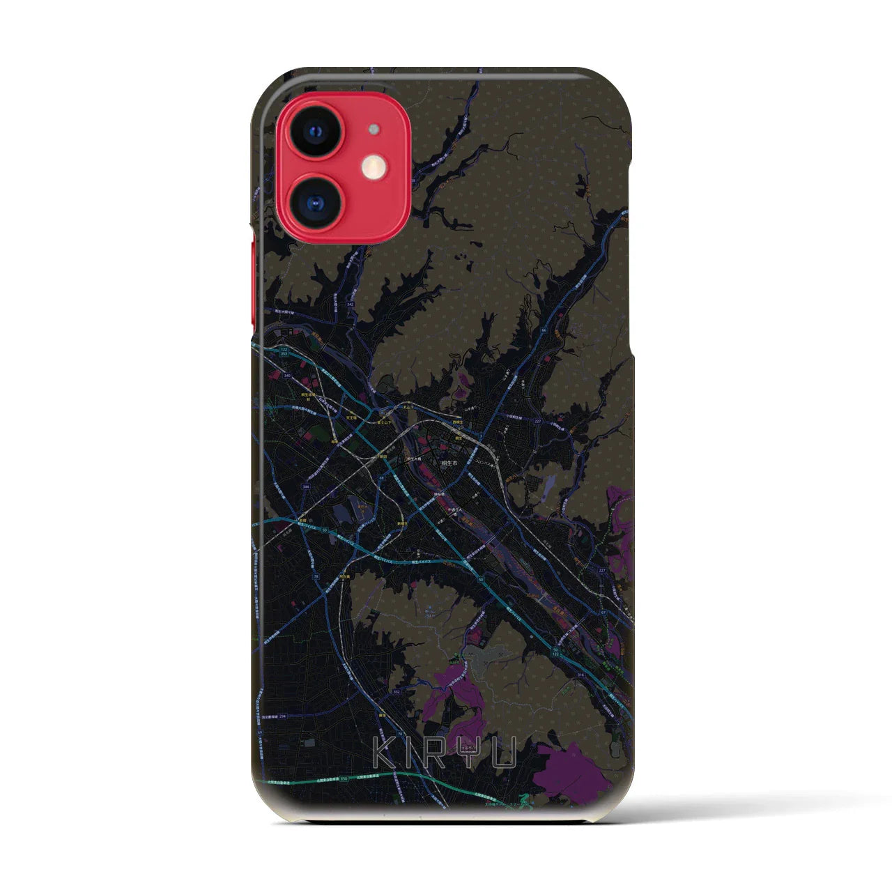 【桐生(群馬県)】地図柄iPhoneケース(バックカバータイプ)