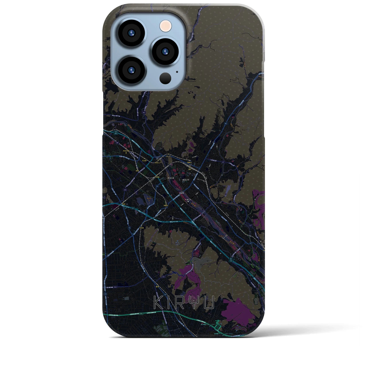 【桐生(群馬県)】地図柄iPhoneケース(バックカバータイプ)