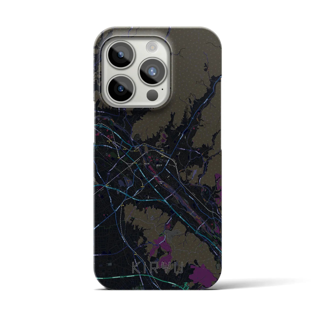 【桐生(群馬県)】地図柄iPhoneケース(バックカバータイプ)