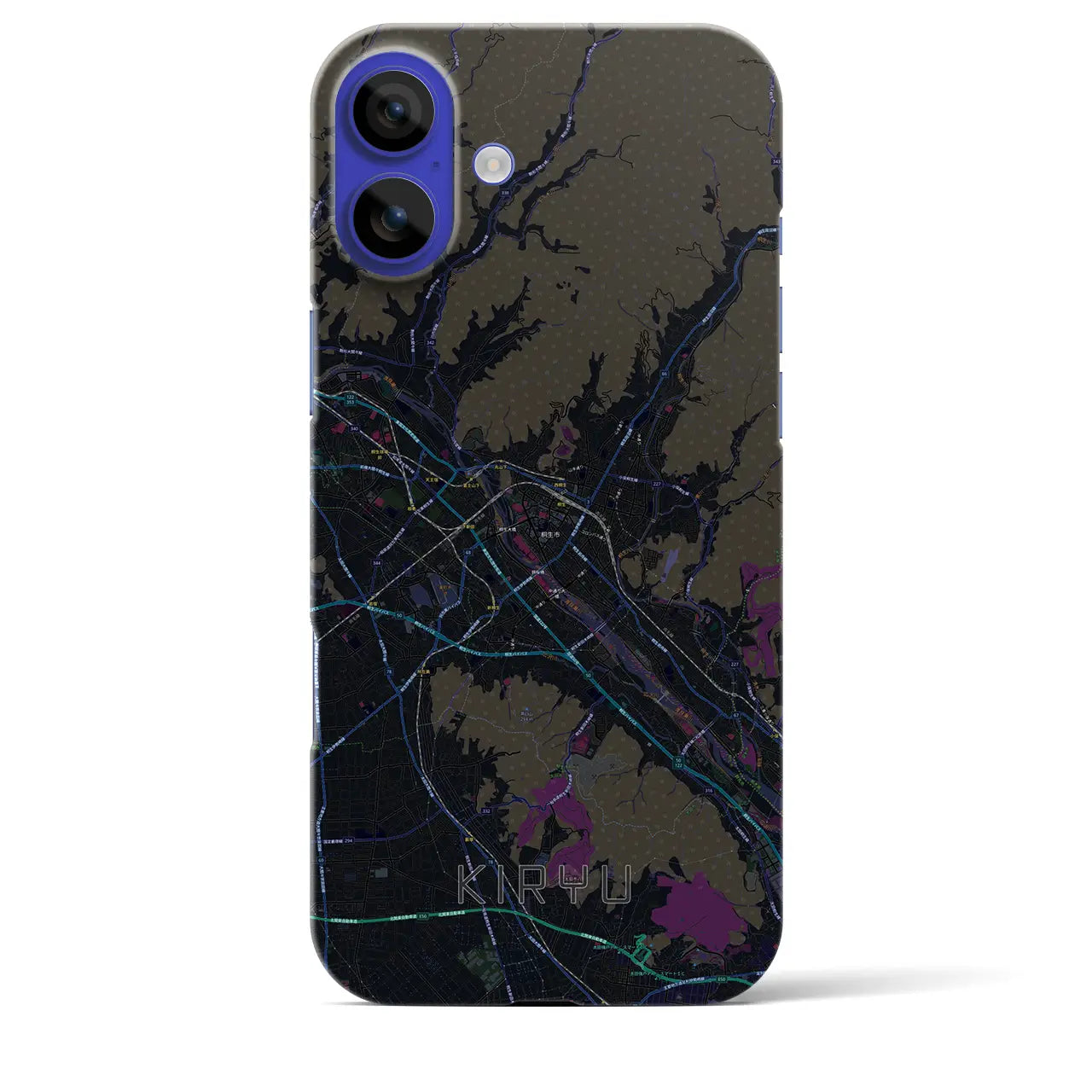 【桐生(群馬県)】地図柄iPhoneケース(バックカバータイプ)