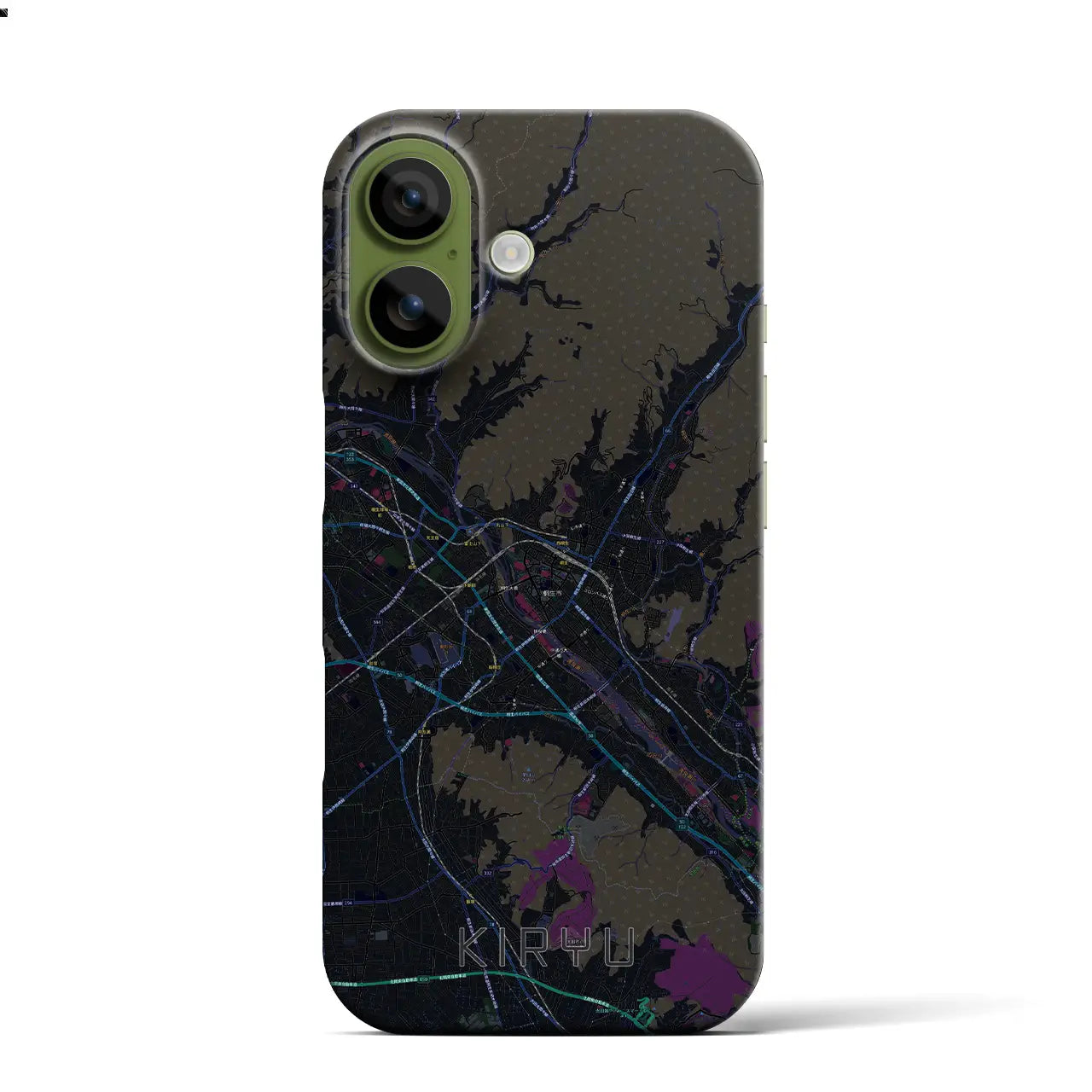 【桐生(群馬県)】地図柄iPhoneケース(バックカバータイプ)