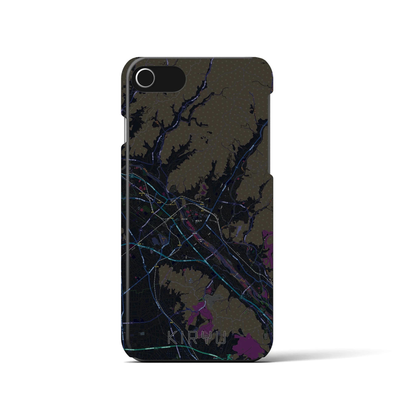 【桐生(群馬県)】地図柄iPhoneケース(バックカバータイプ)