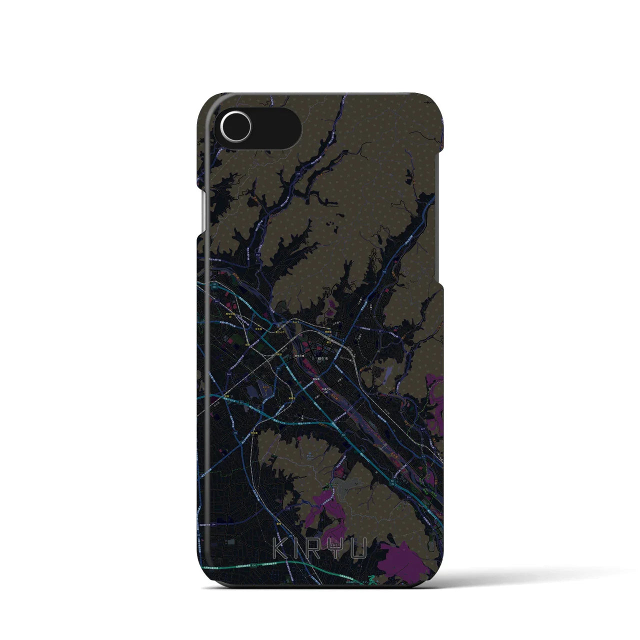 【桐生(群馬県)】地図柄iPhoneケース(バックカバータイプ)