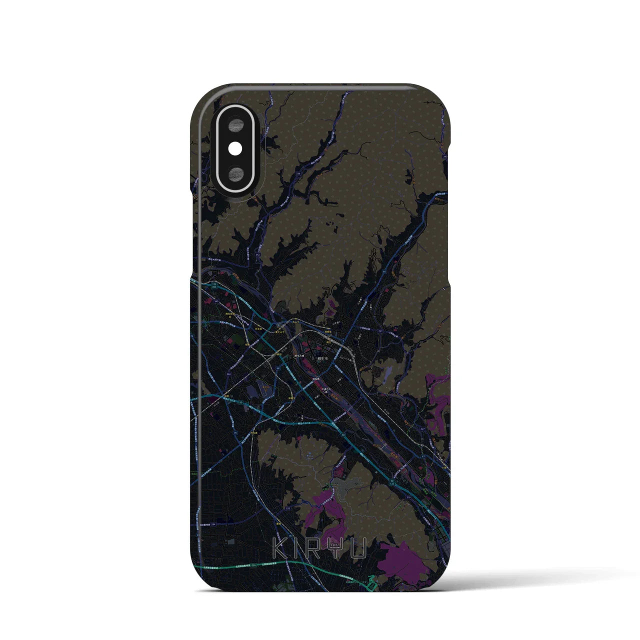 【桐生(群馬県)】地図柄iPhoneケース(バックカバータイプ)