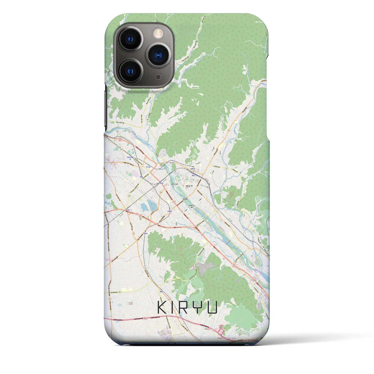 【桐生(群馬県)】地図柄iPhoneケース(バックカバータイプ)