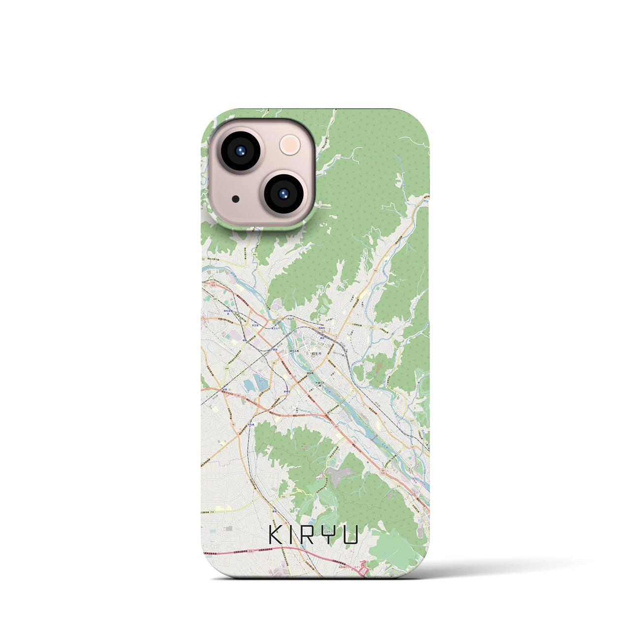 【桐生(群馬県)】地図柄iPhoneケース(バックカバータイプ)