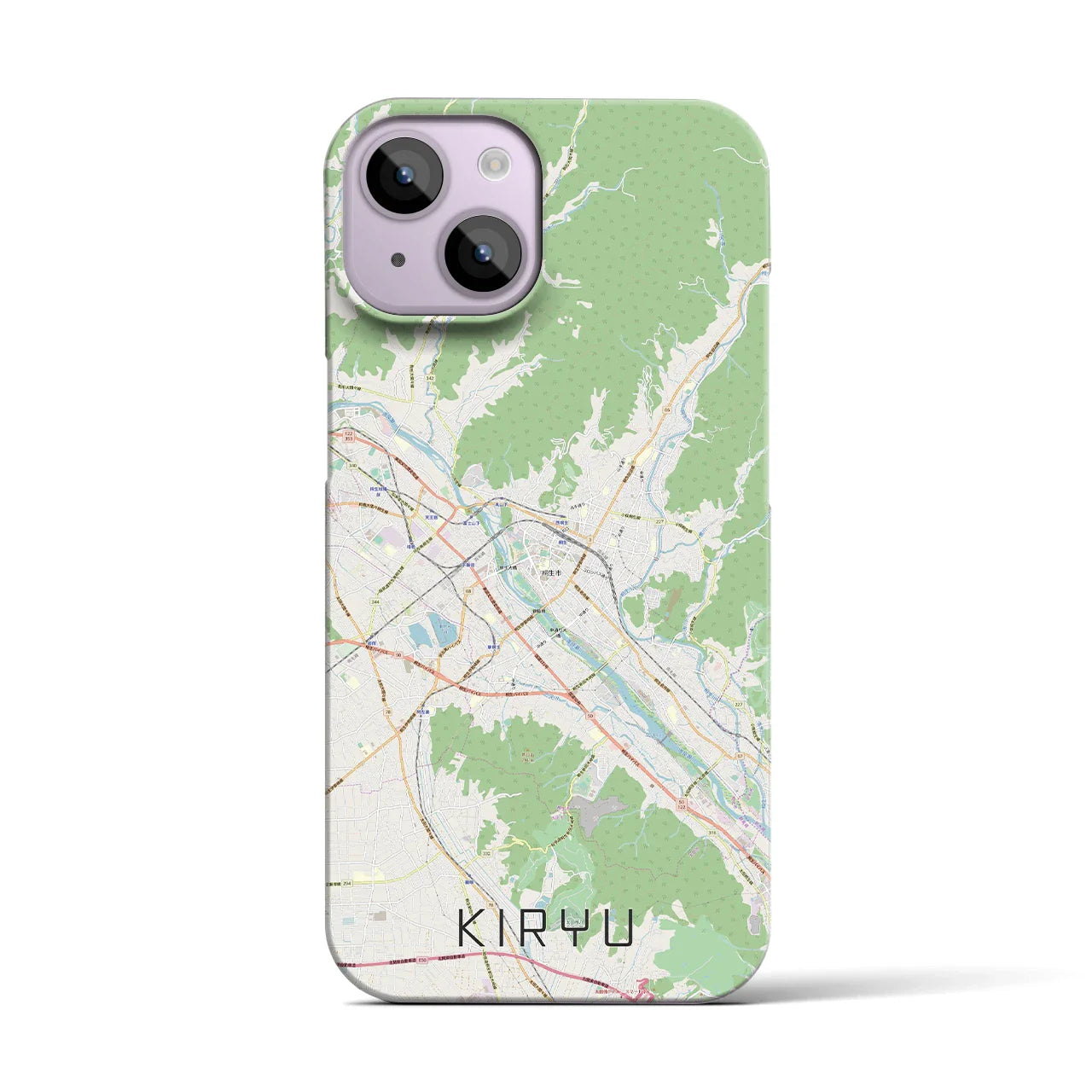 【桐生(群馬県)】地図柄iPhoneケース(バックカバータイプ)