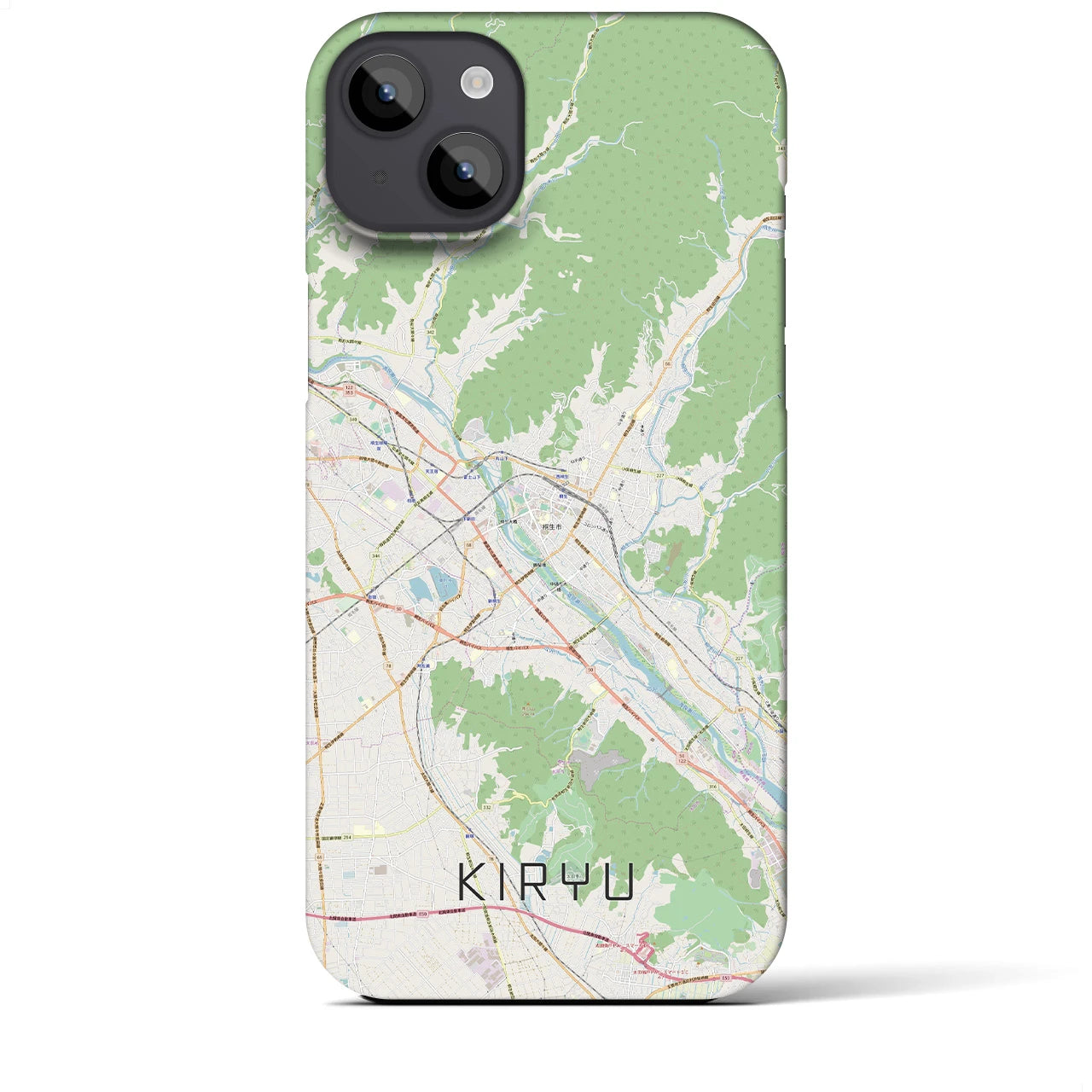 【桐生(群馬県)】地図柄iPhoneケース(バックカバータイプ)