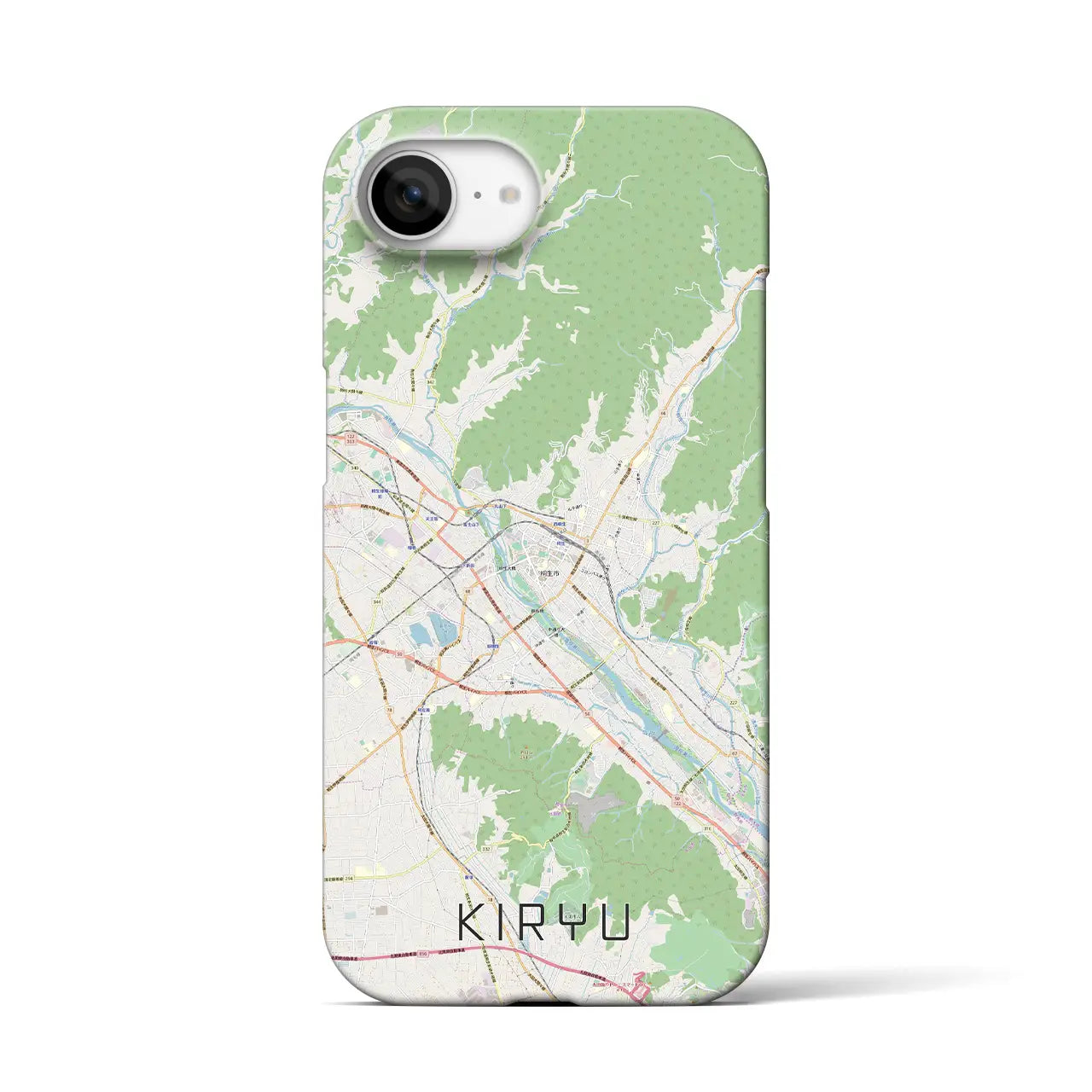 【桐生(群馬県)】地図柄iPhoneケース(バックカバータイプ)