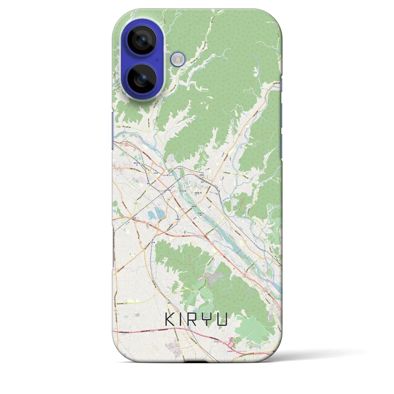 【桐生(群馬県)】地図柄iPhoneケース(バックカバータイプ)