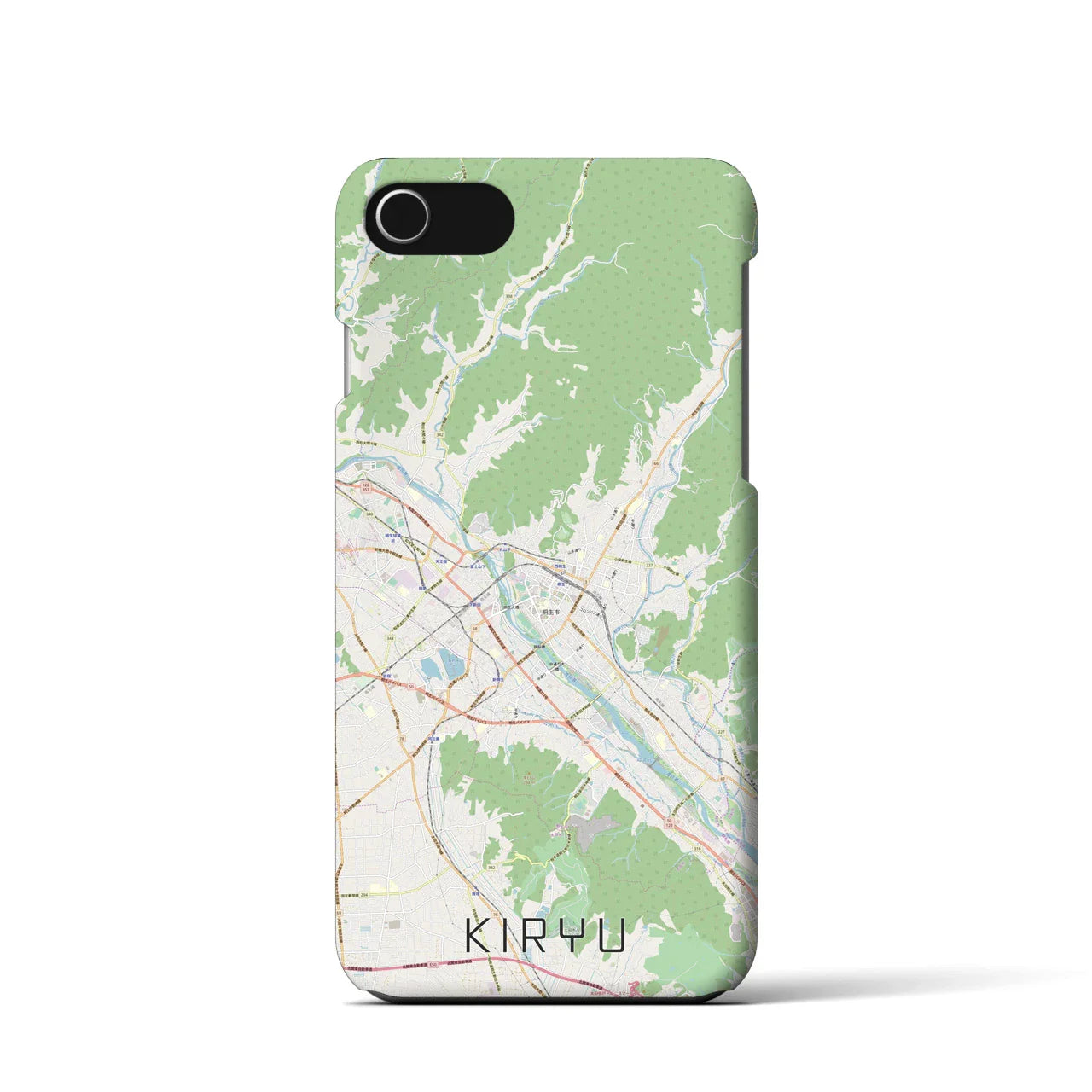 【桐生(群馬県)】地図柄iPhoneケース(バックカバータイプ)