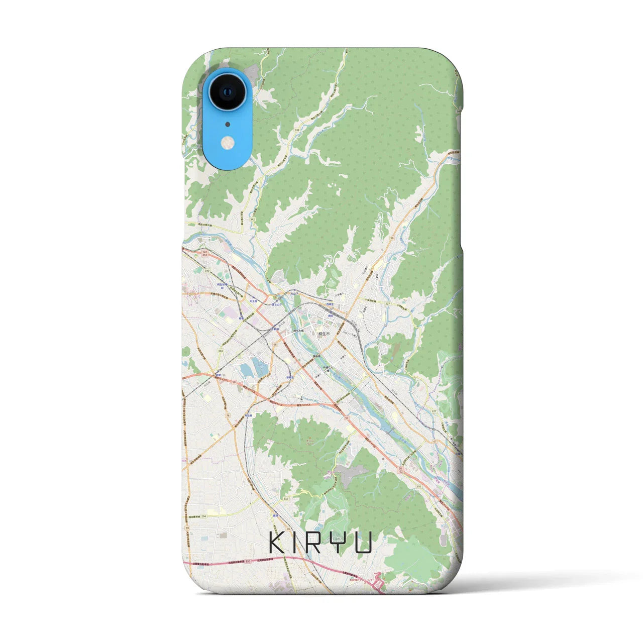 【桐生(群馬県)】地図柄iPhoneケース(バックカバータイプ)