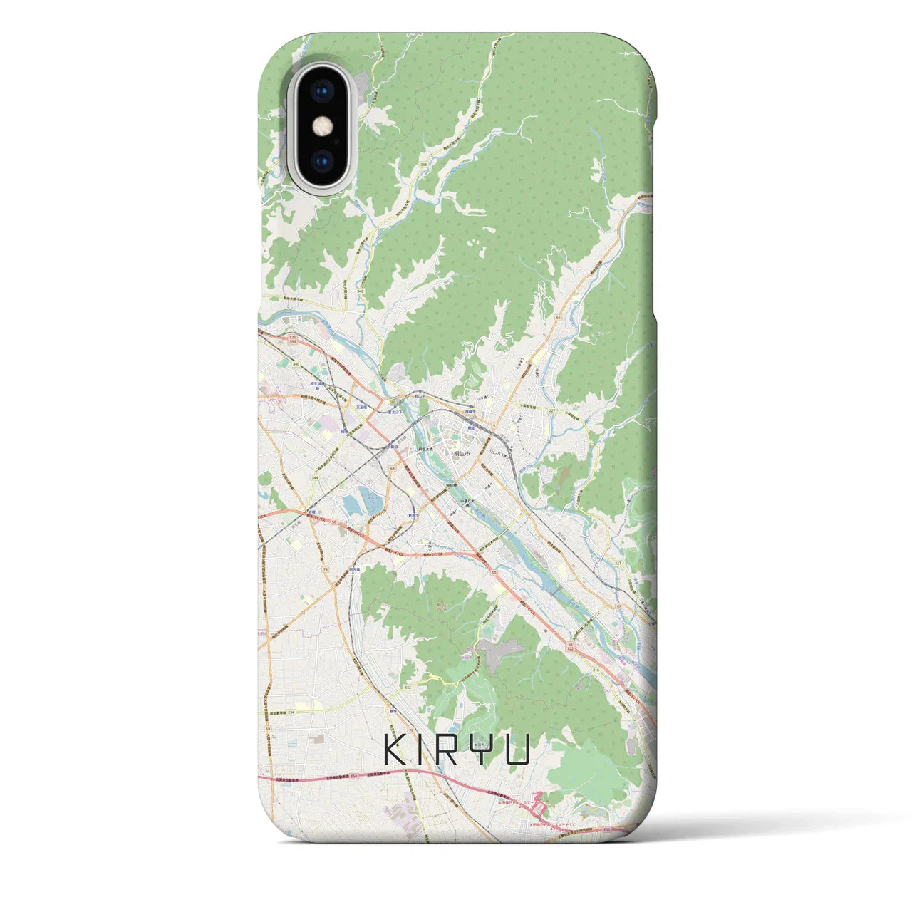 【桐生(群馬県)】地図柄iPhoneケース(バックカバータイプ)