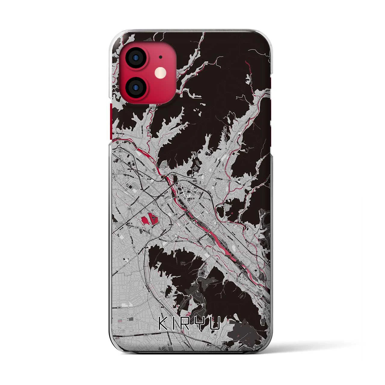 【桐生(群馬県)】地図柄iPhoneケース(クリアタイプ)