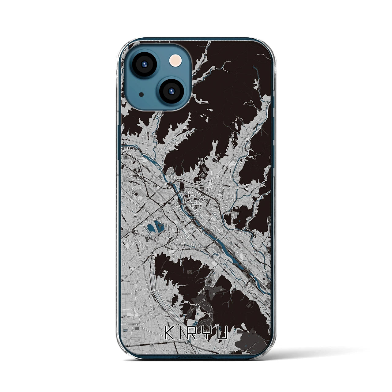 【桐生(群馬県)】地図柄iPhoneケース(クリアタイプ)