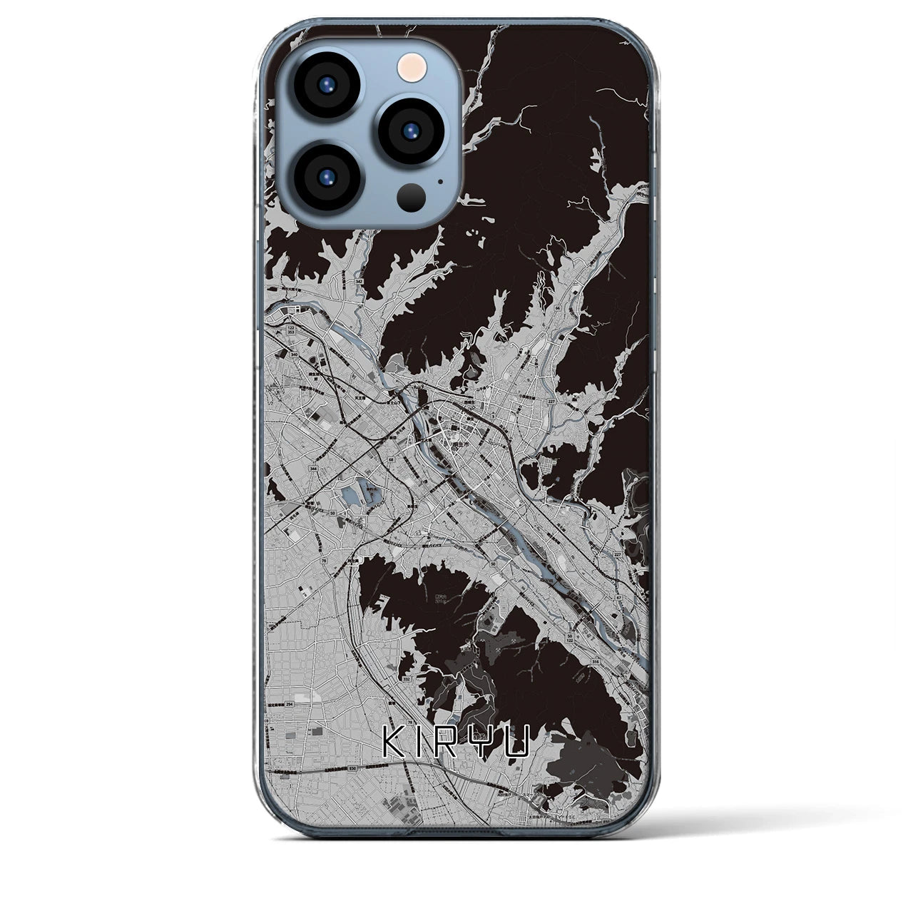 【桐生(群馬県)】地図柄iPhoneケース(クリアタイプ)