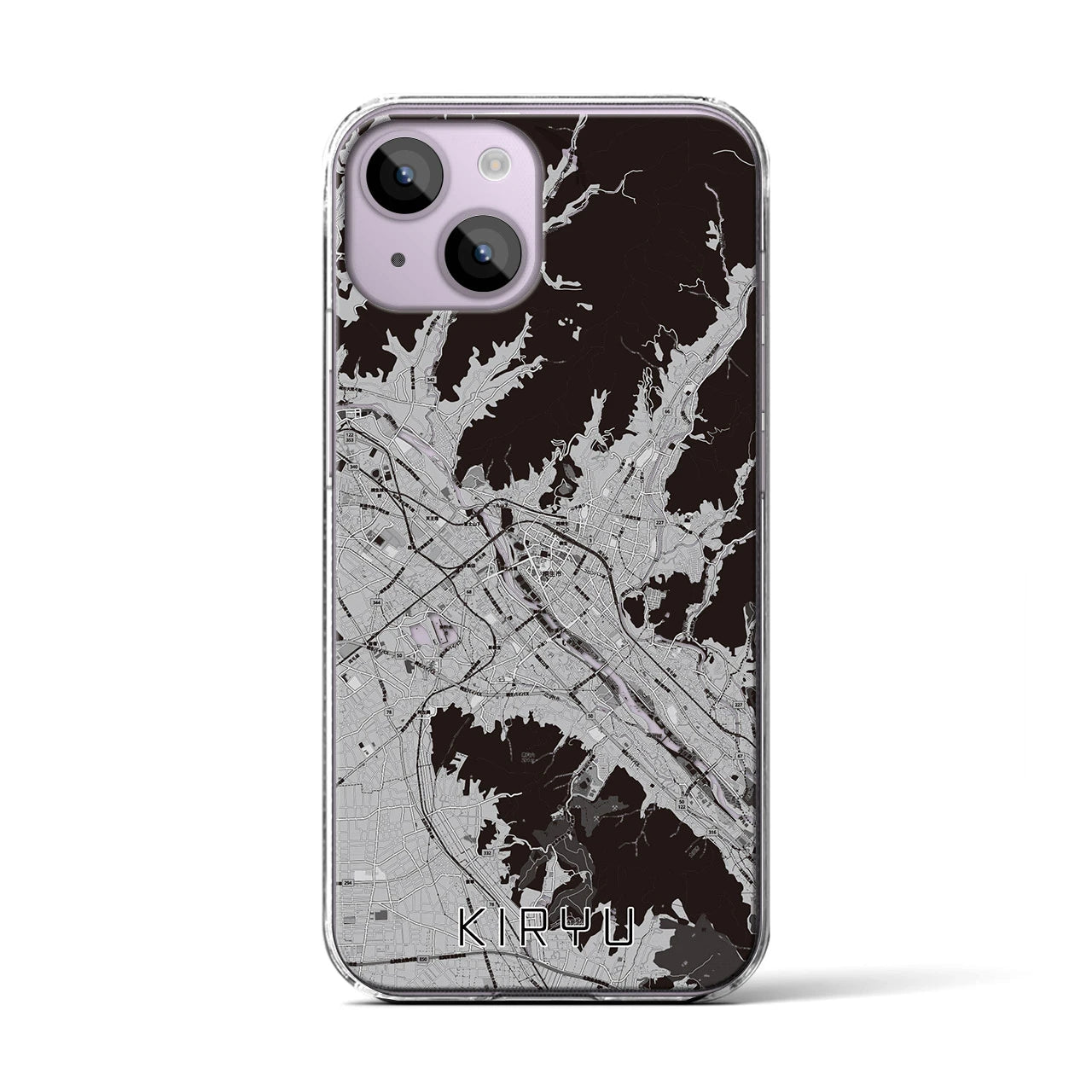 【桐生(群馬県)】地図柄iPhoneケース(クリアタイプ)