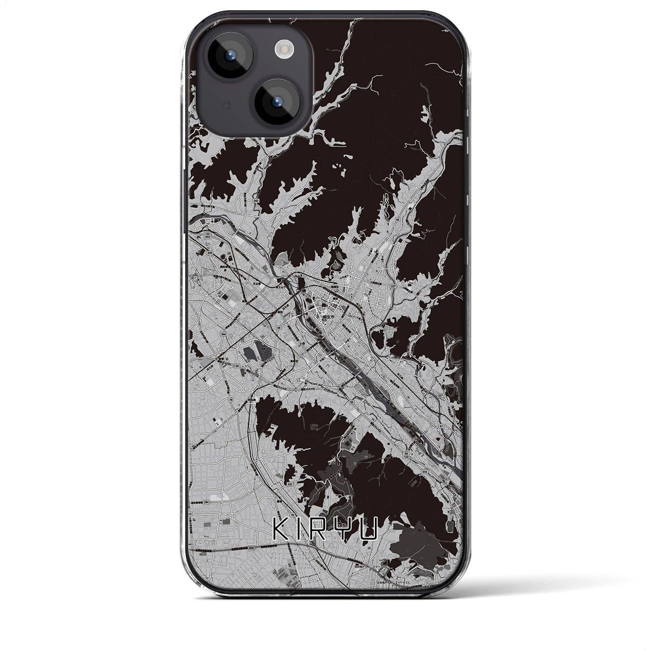 【桐生(群馬県)】地図柄iPhoneケース(クリアタイプ)