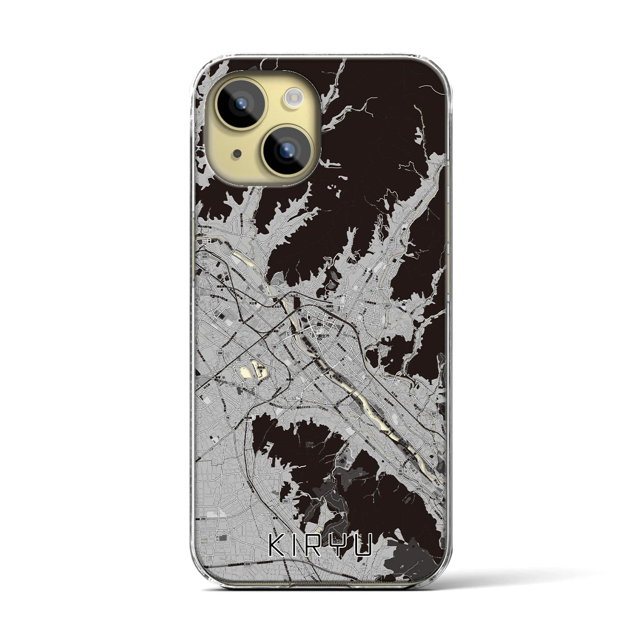 【桐生(群馬県)】地図柄iPhoneケース(クリアタイプ)