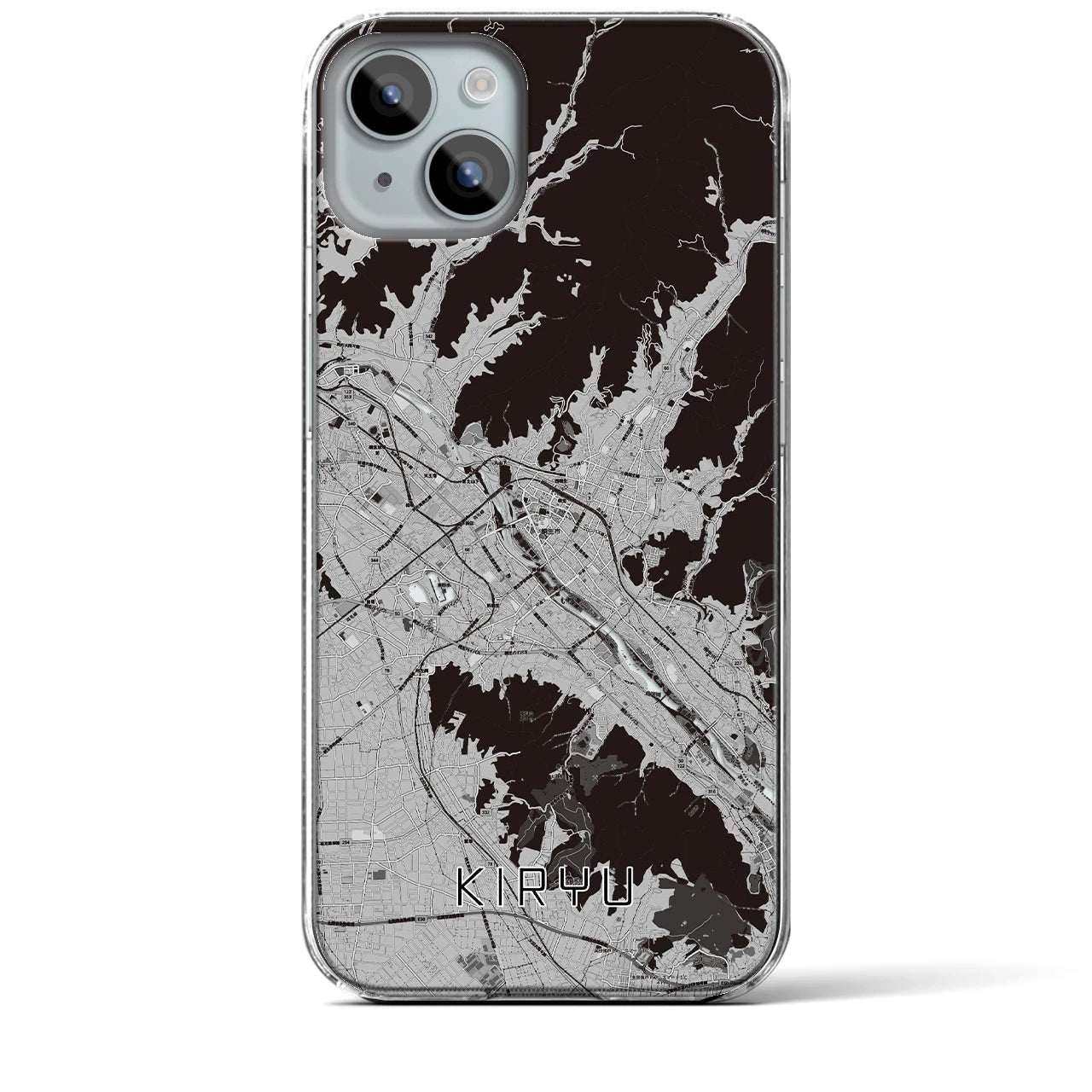 【桐生(群馬県)】地図柄iPhoneケース(クリアタイプ)