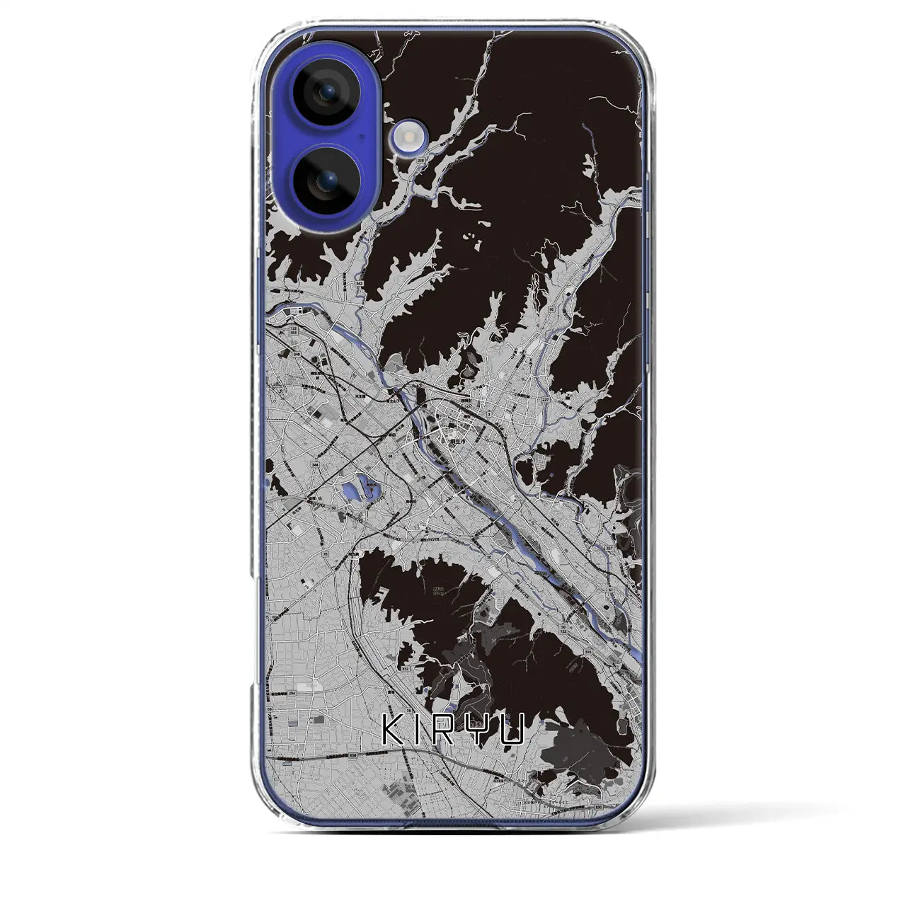 【桐生(群馬県)】地図柄iPhoneケース(クリアタイプ)